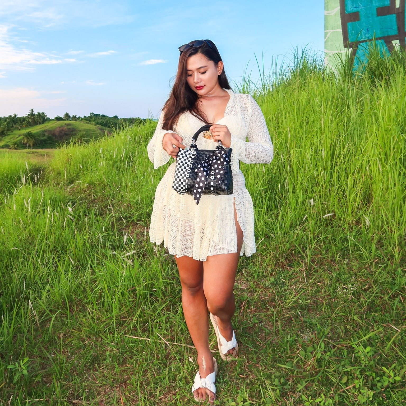 Black Checkered Mini Zip