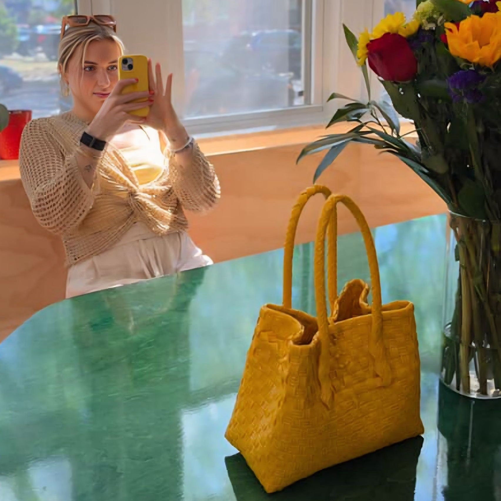 Ripe Mango– Mini Recycled Tote Bag