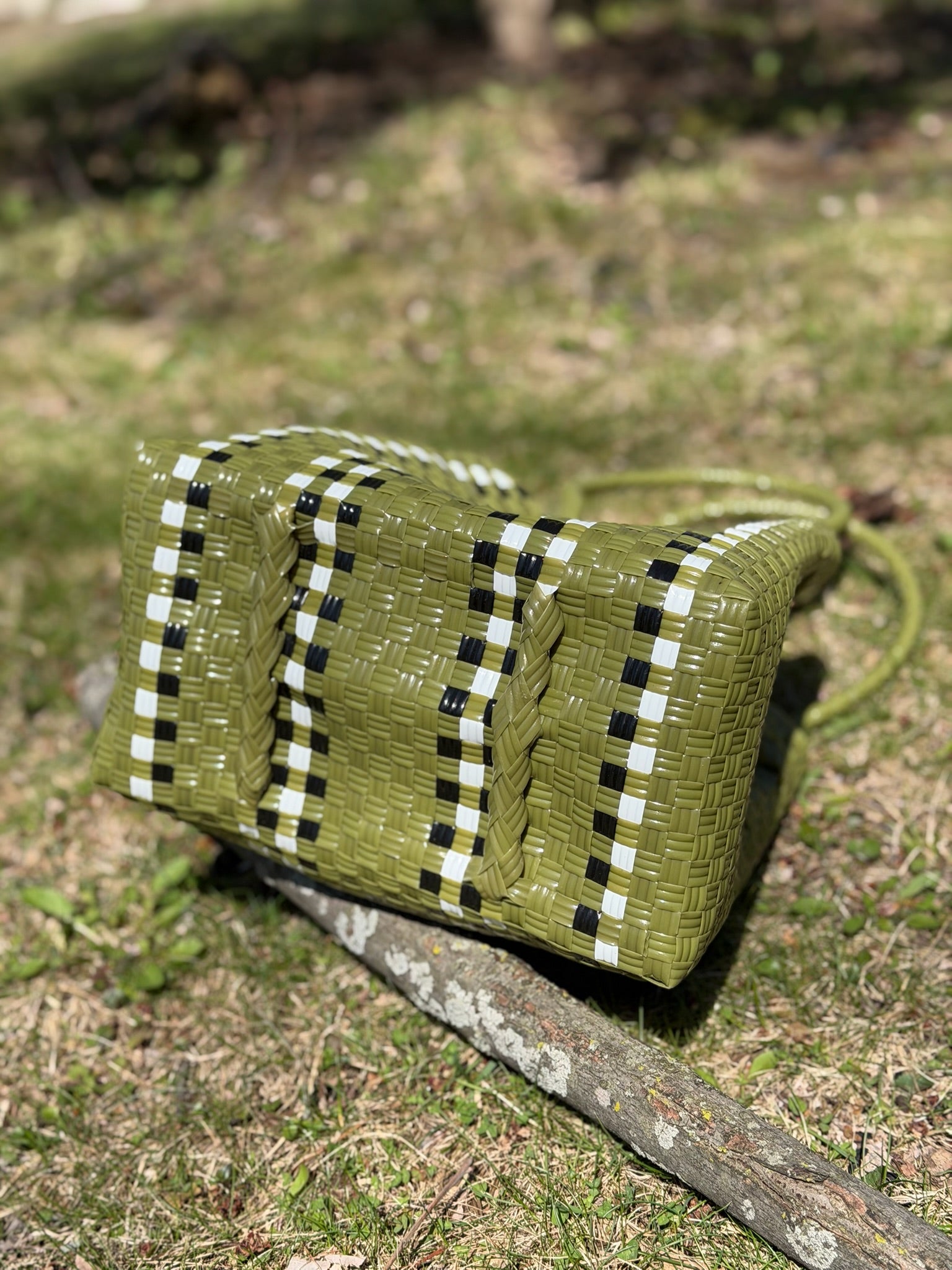 Avocado Checkered Tote