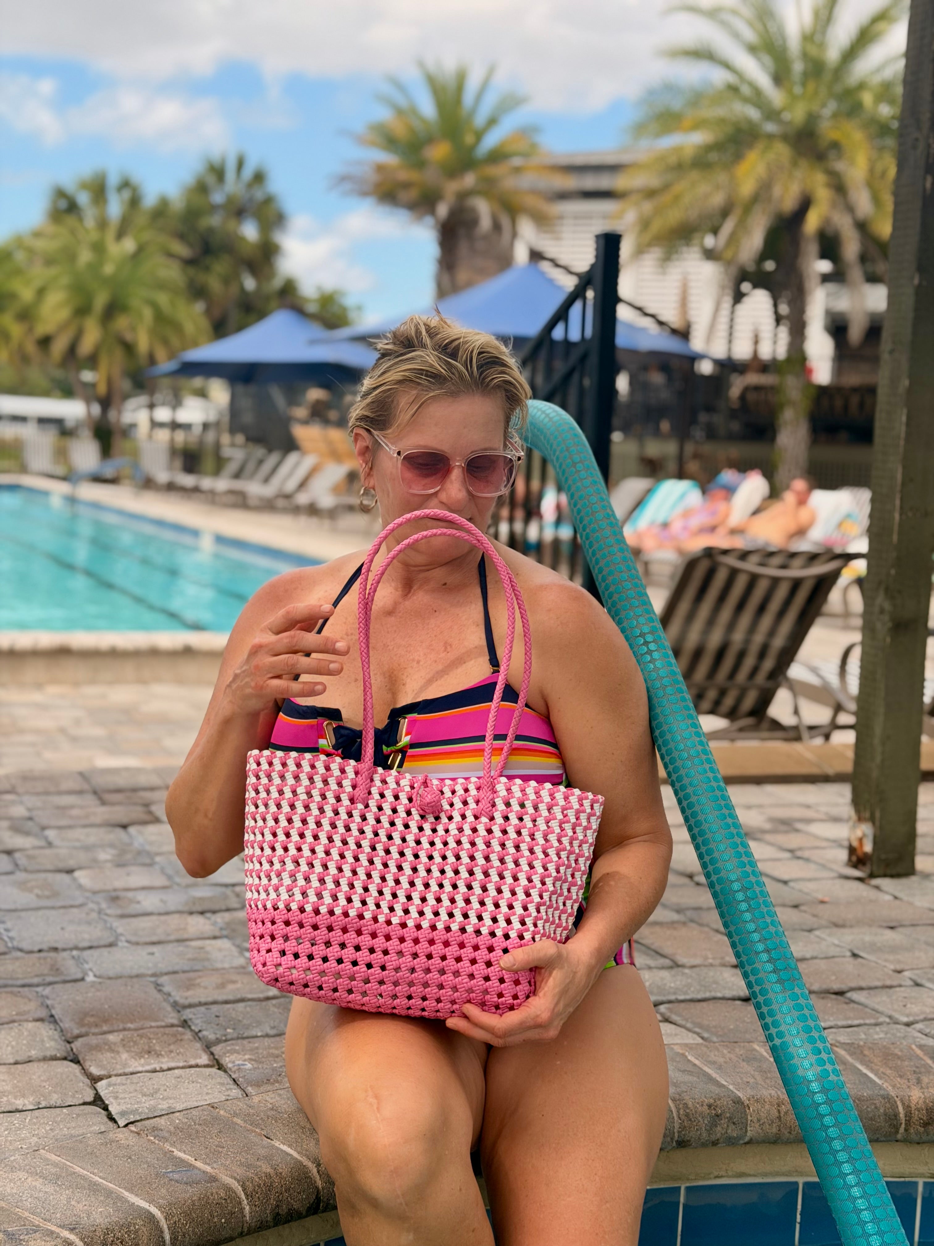 Pink Boho Bag | Handwoven Recycled Tote