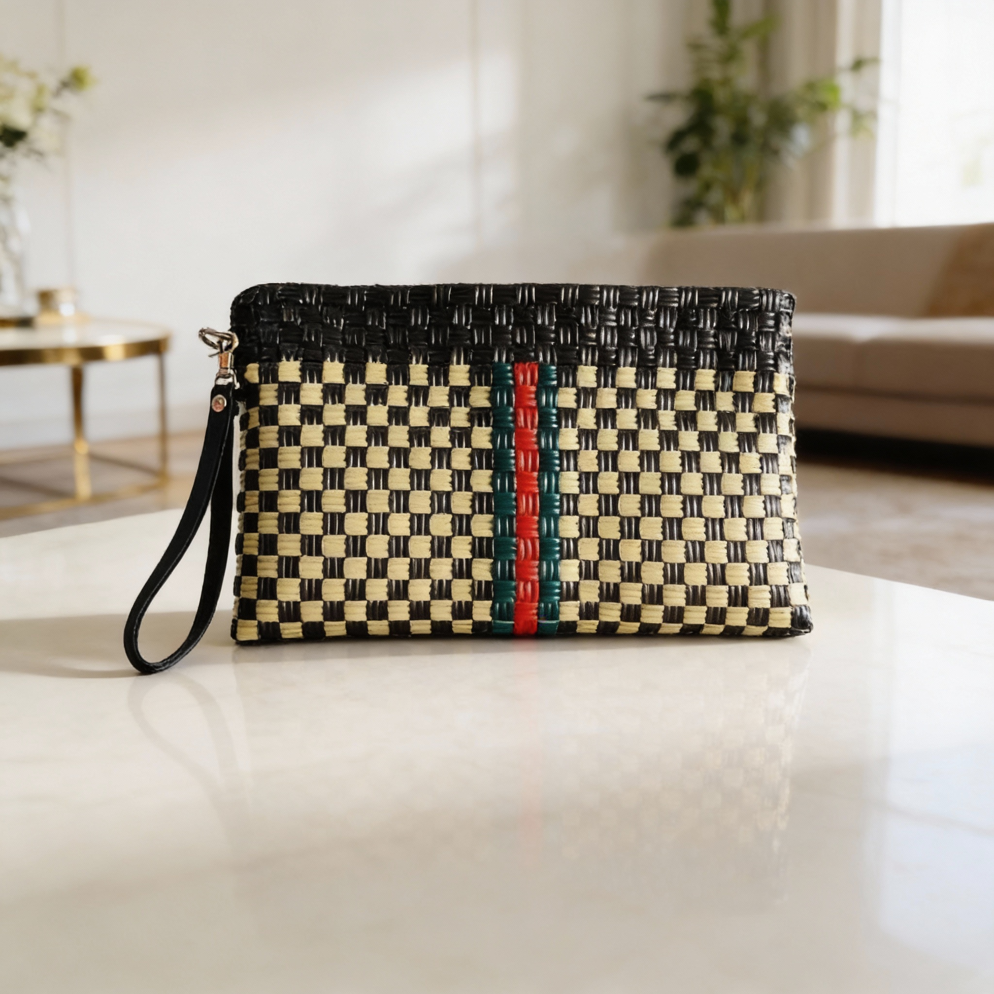 Stripe Clutch – Handwoven Recycled Everyday Pouch