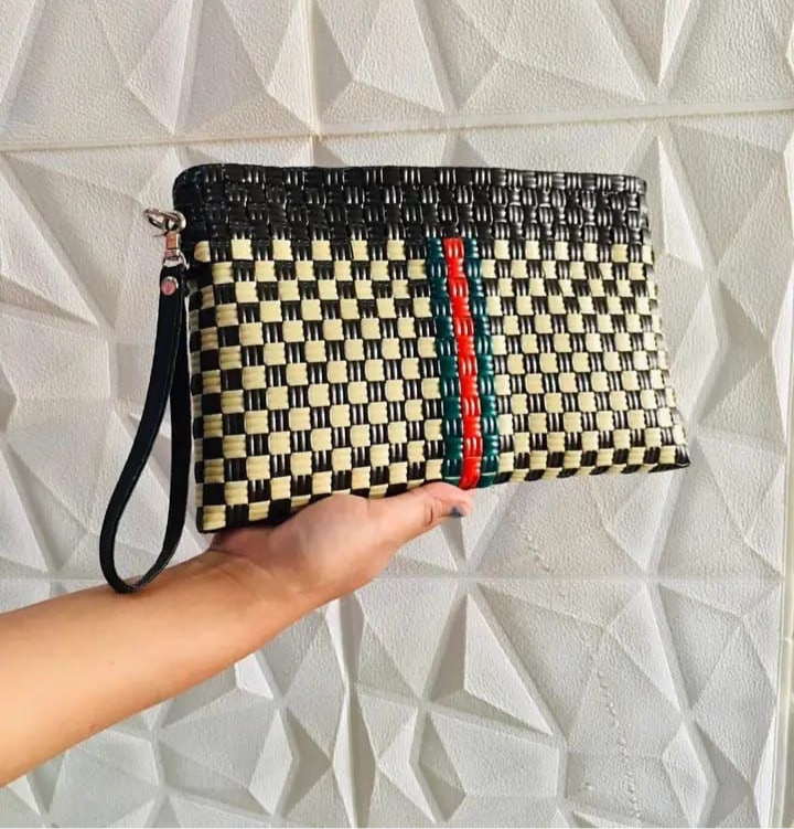 Stripe Clutch – Handwoven Recycled Everyday Pouch