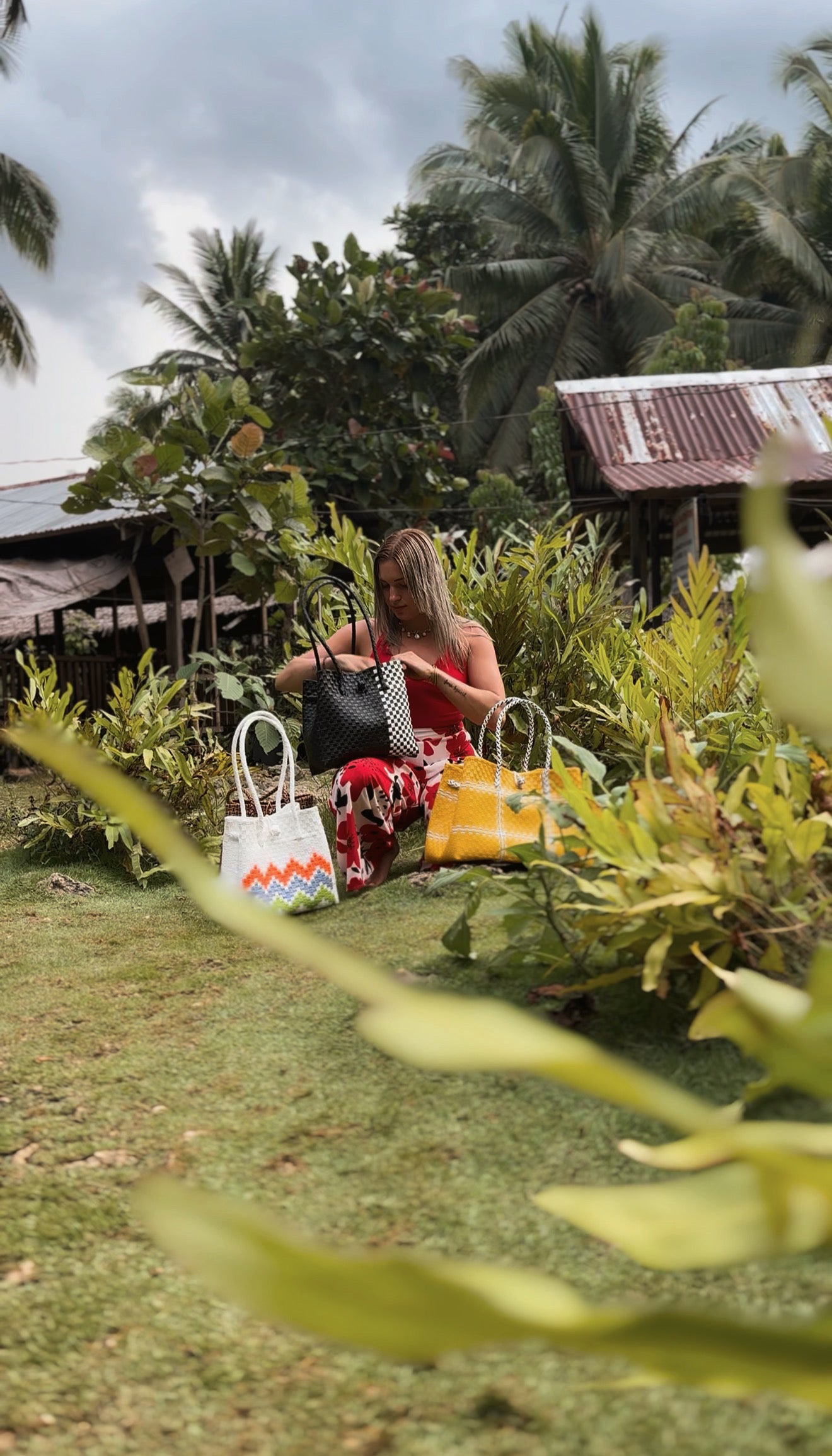 Isla Sol Wave Bag | Handwoven Recycled Tote l