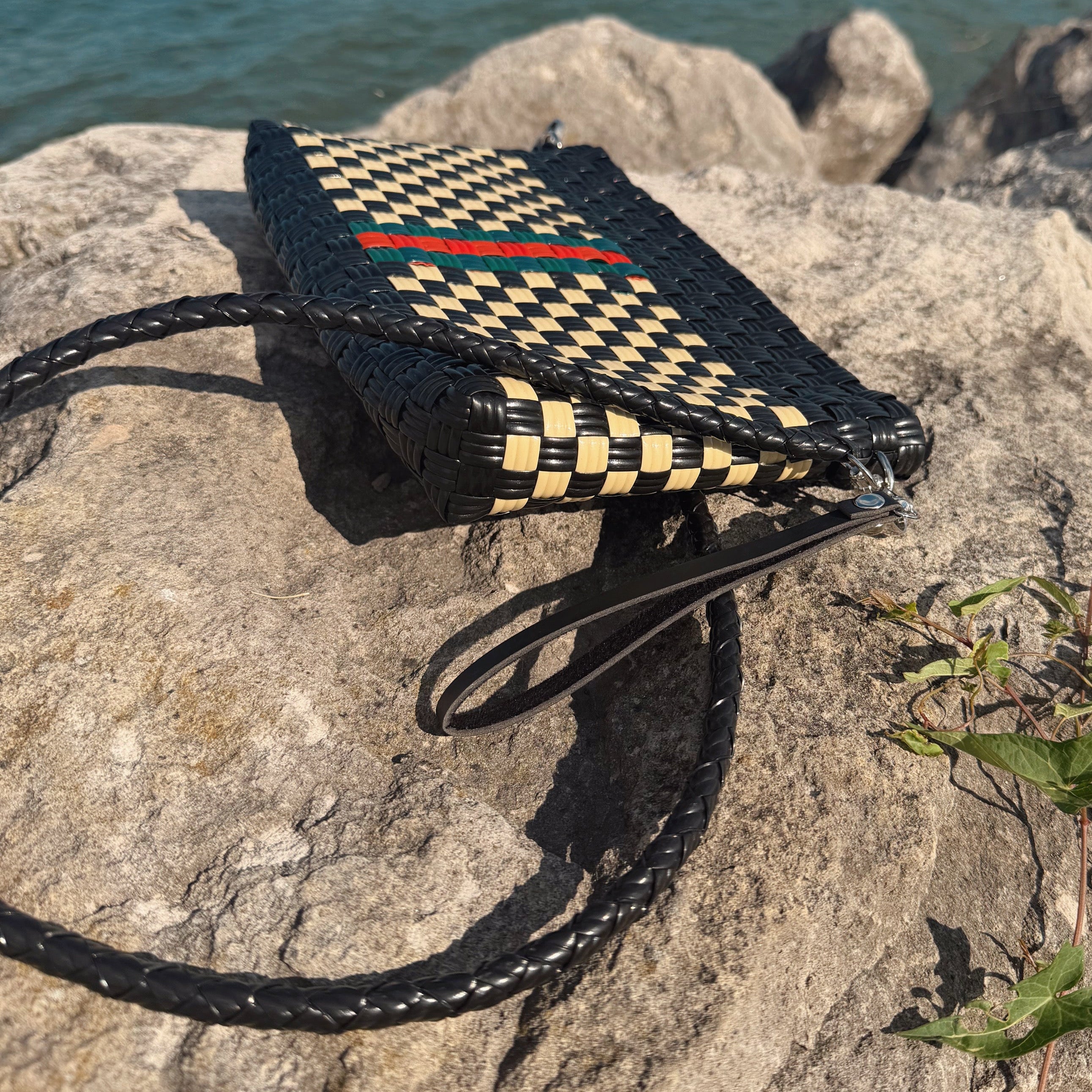 Stripe Clutch with Stripe