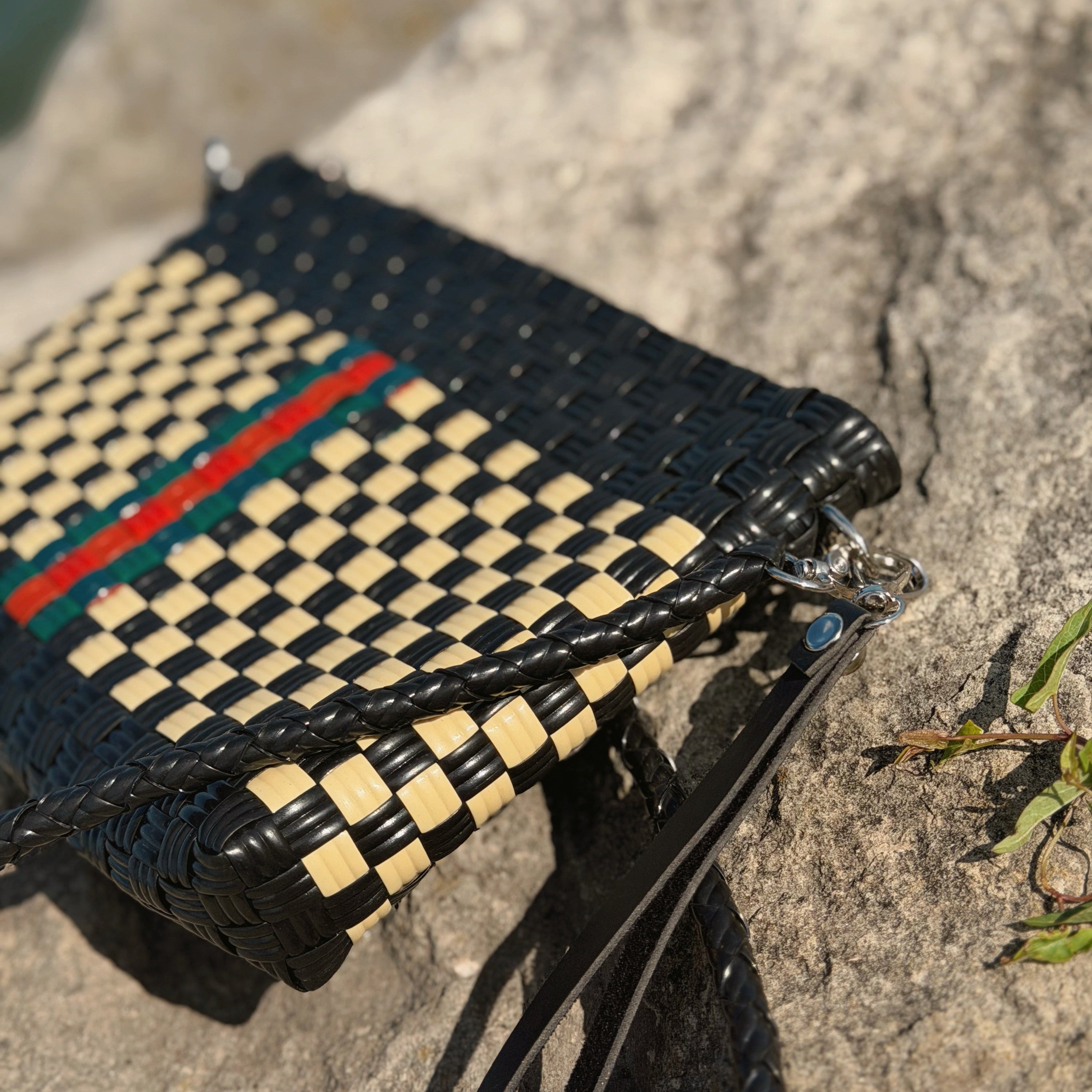 Stripe Clutch with Stripe