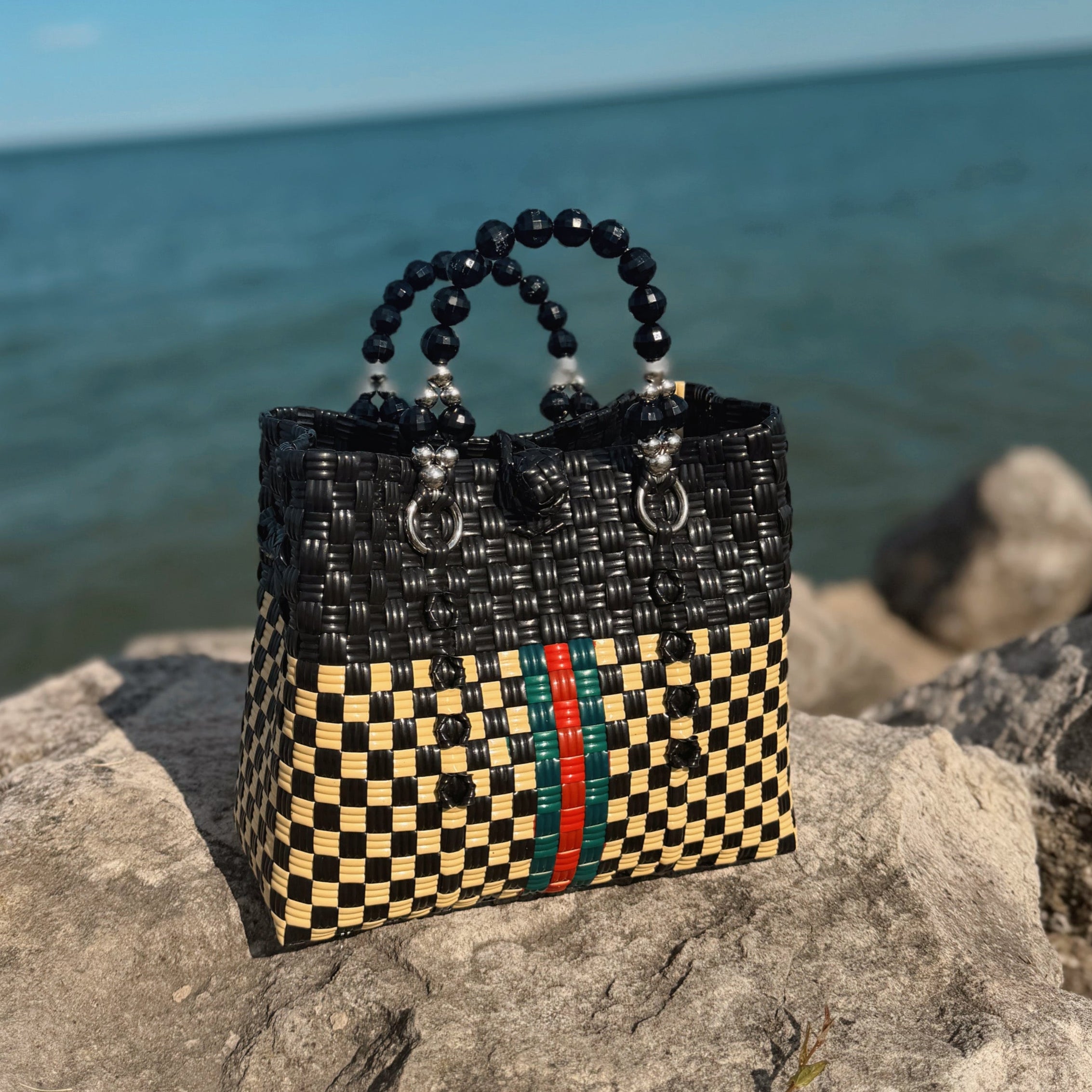 Stripe Pearl Mini Purse