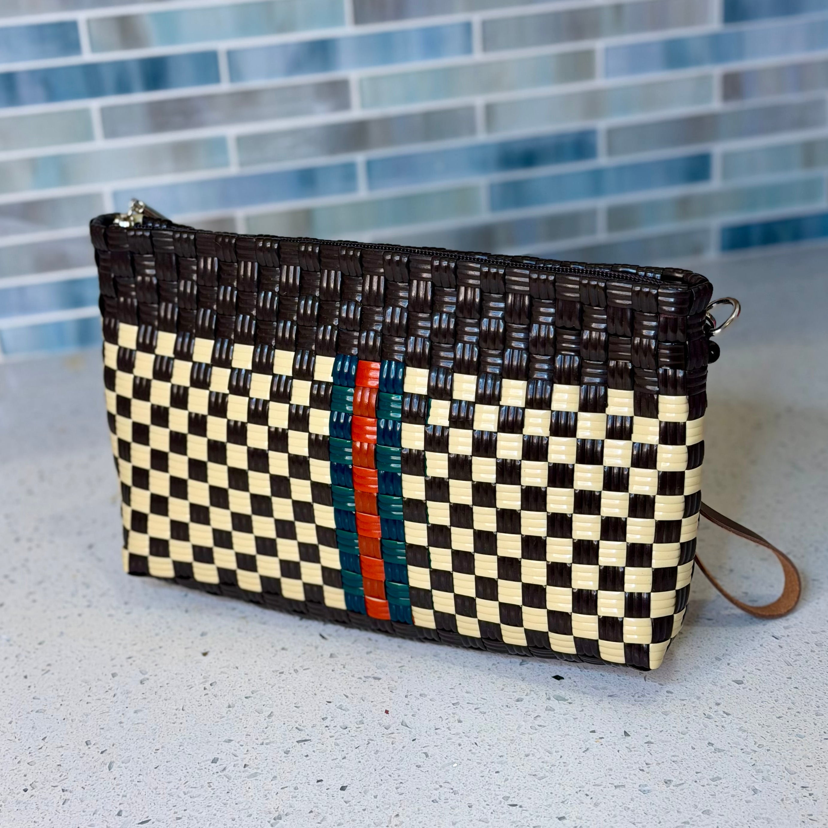 Stripe Clutch – Handwoven Recycled Everyday Pouch