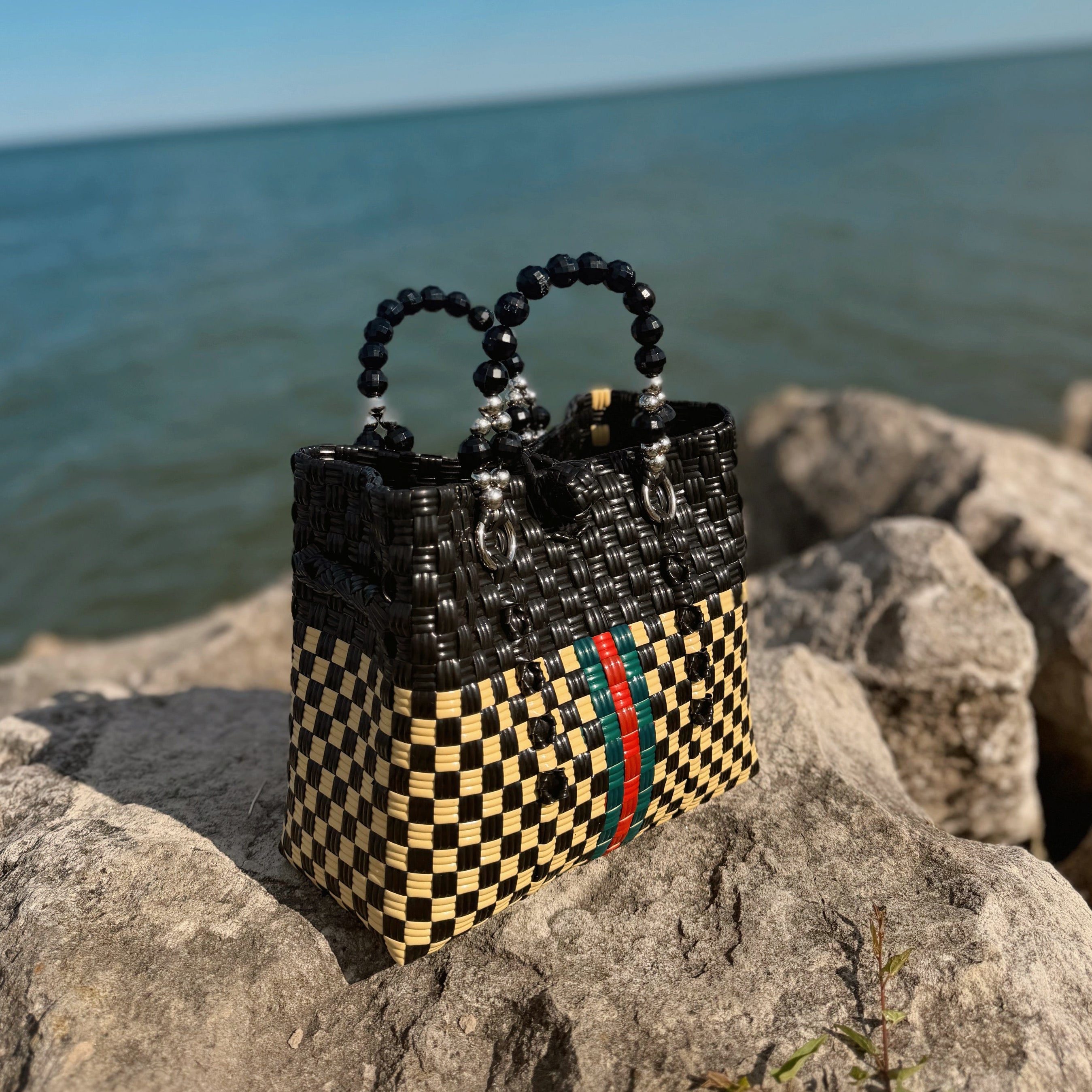 Stripe Pearl Mini Purse