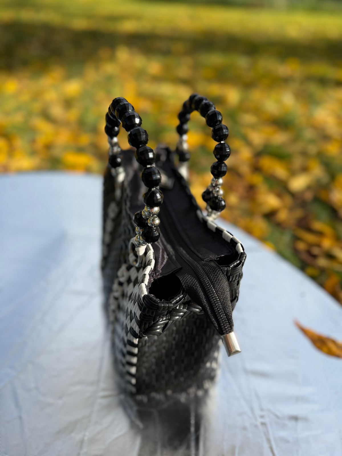 Black Checkered Mini Zip