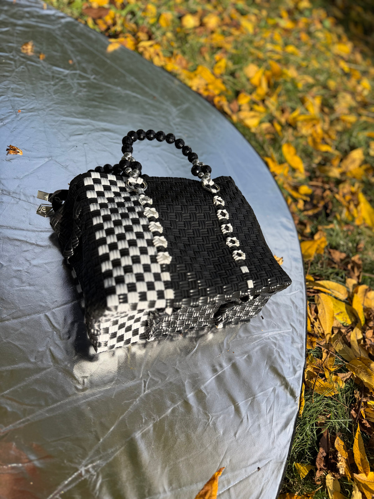 Black Checkered Mini Zip