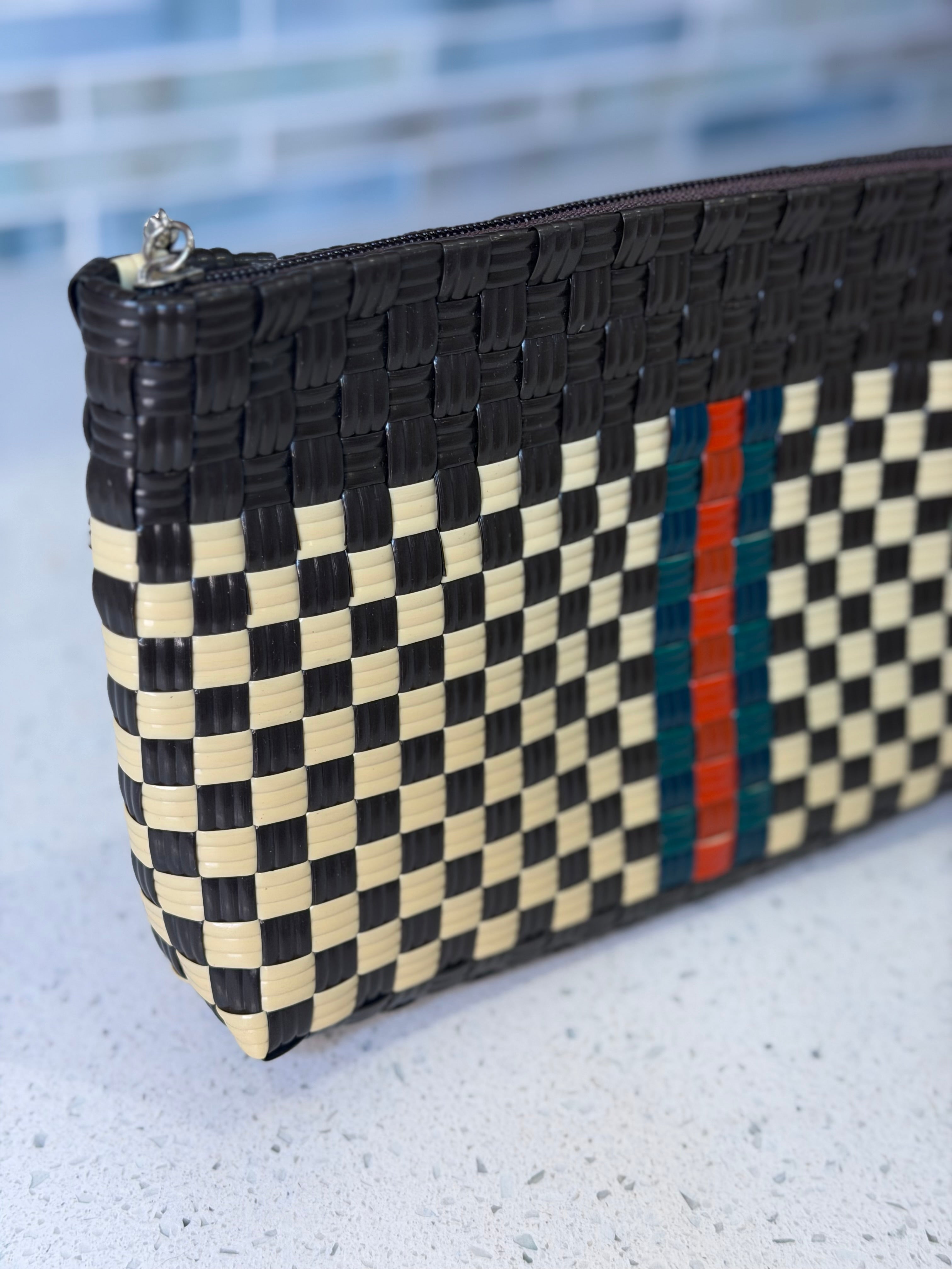 Stripe Clutch – Handwoven Recycled Everyday Pouch