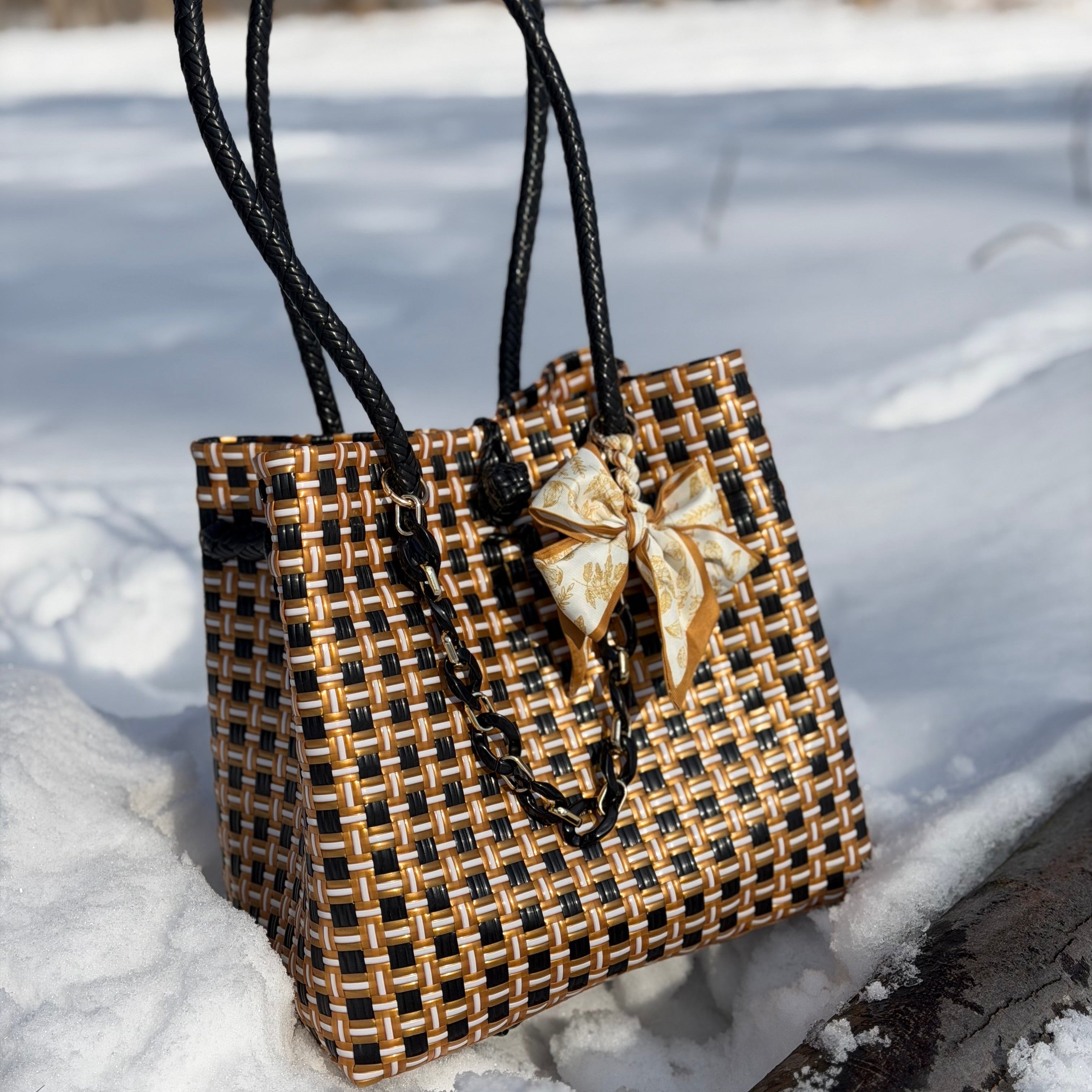 Cocoa Noir Bag | Handwoven Recycled Tote