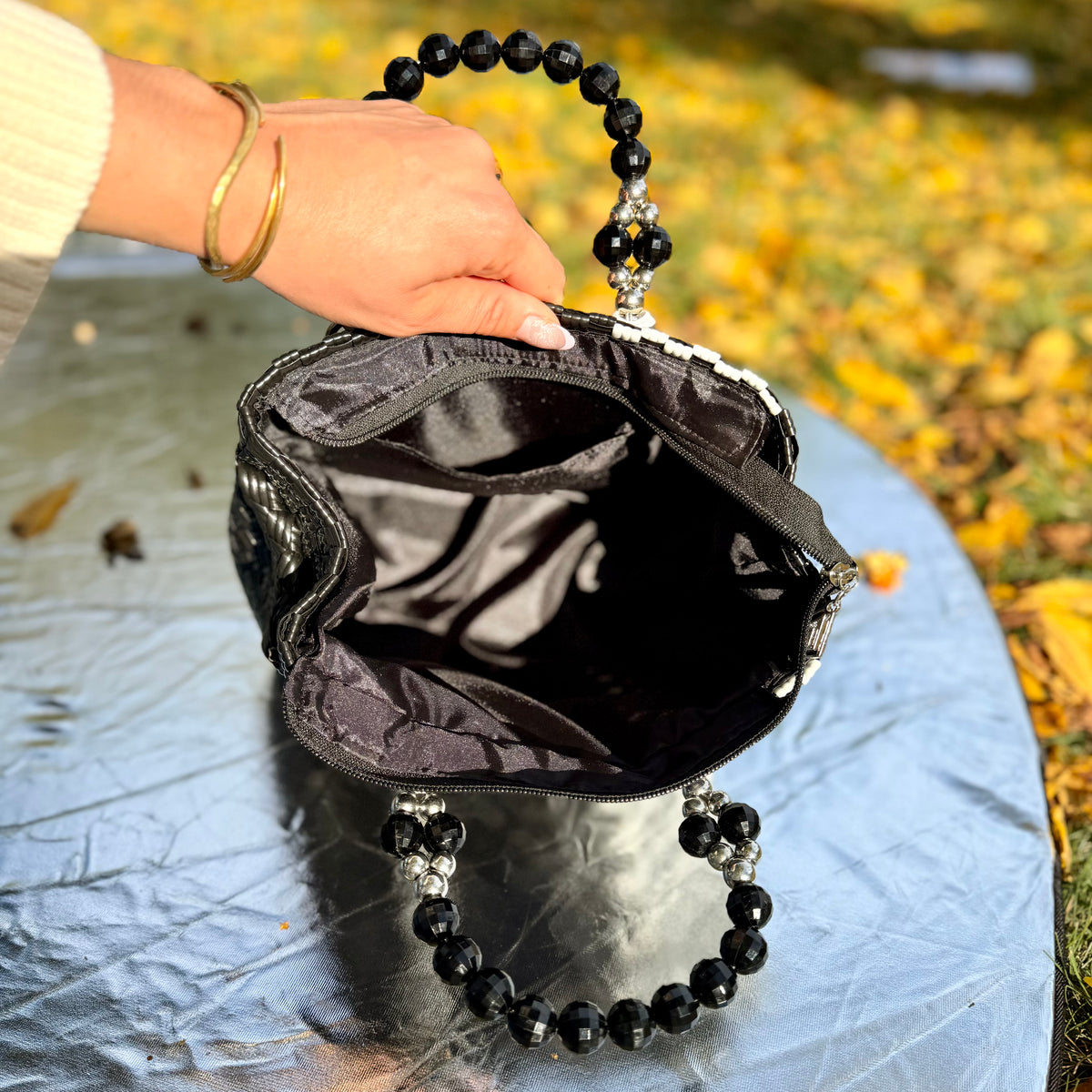 Black Checkered Mini Zip