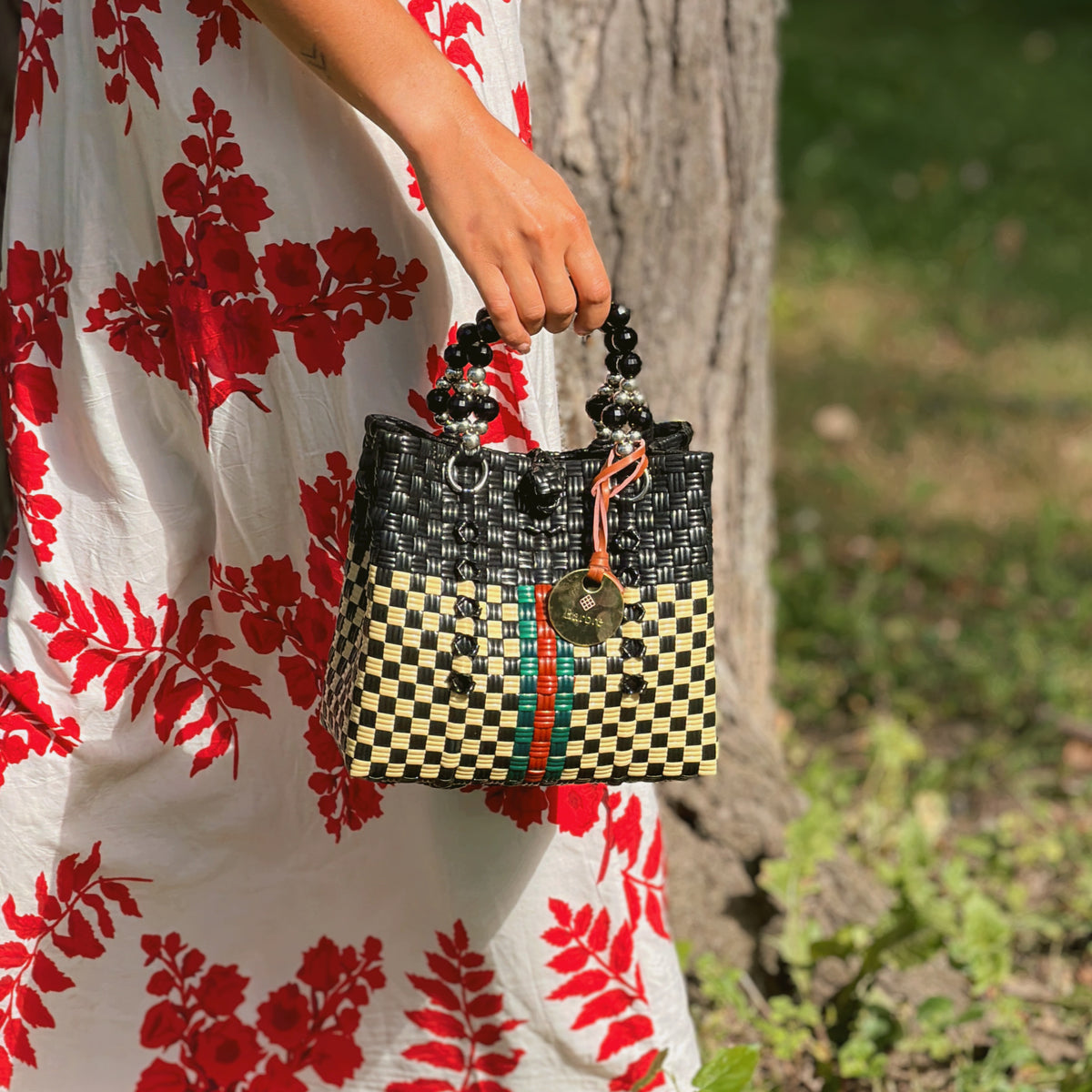 Stripe Pearl Mini Purse