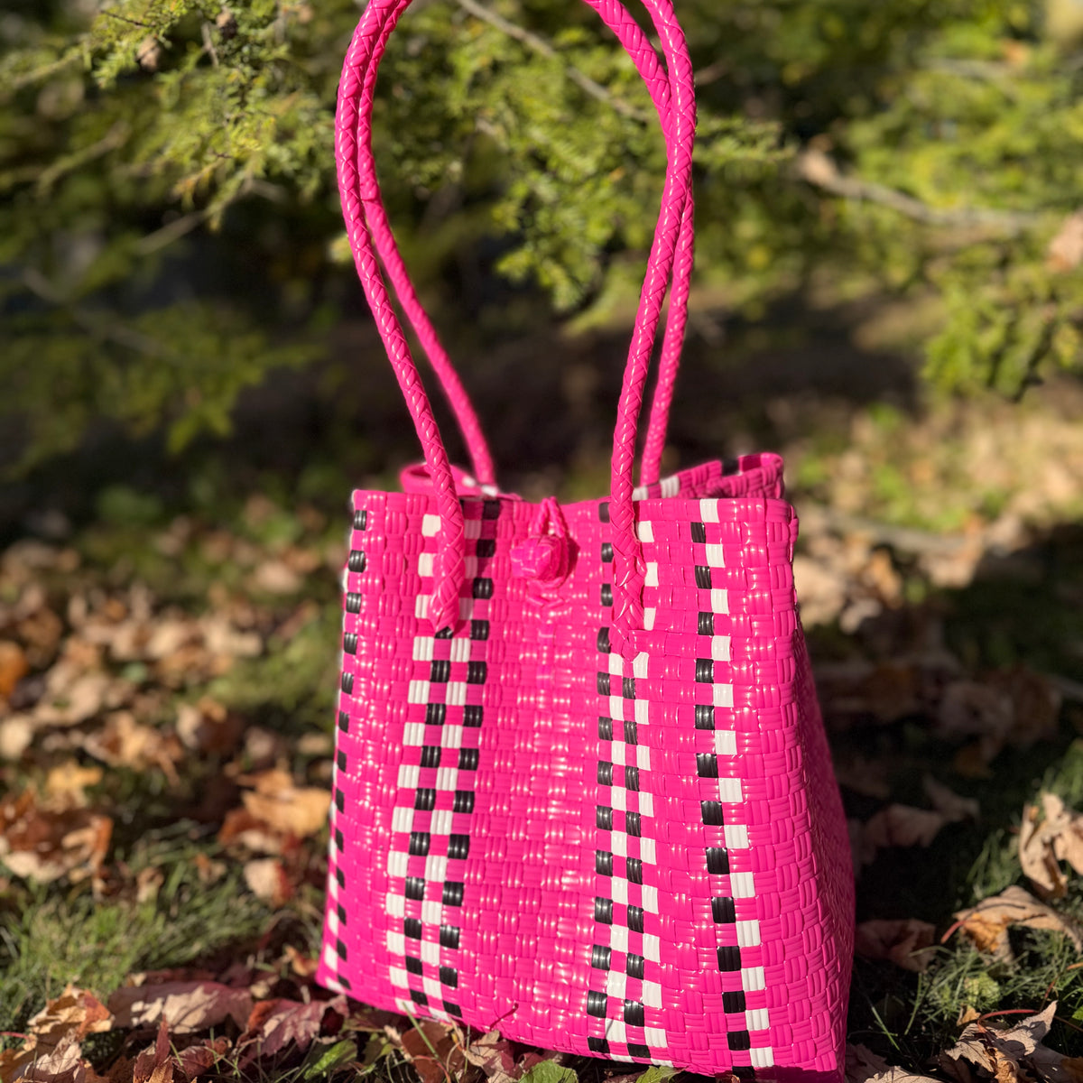 Pink Checkered Tote