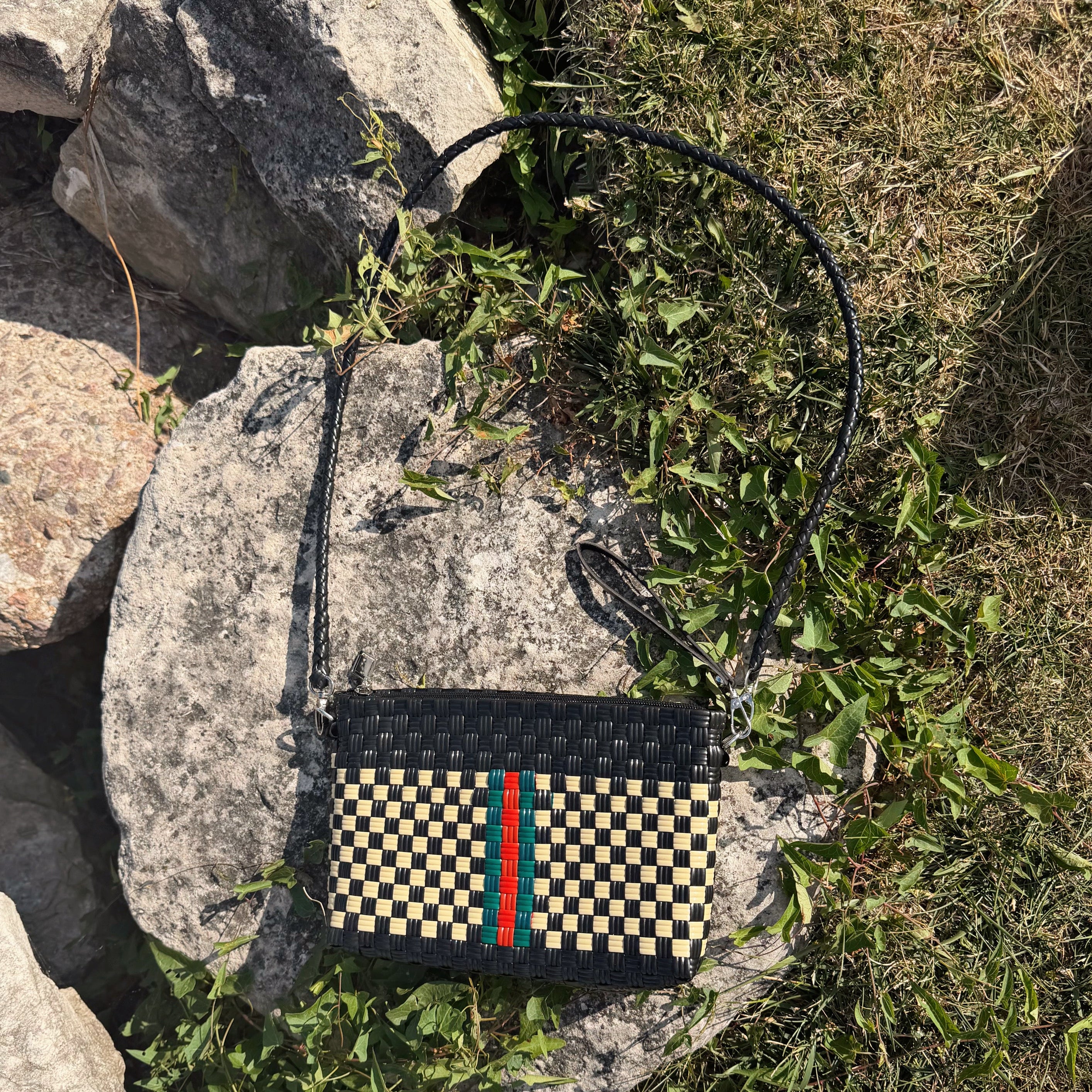 Stripe Clutch with Stripe