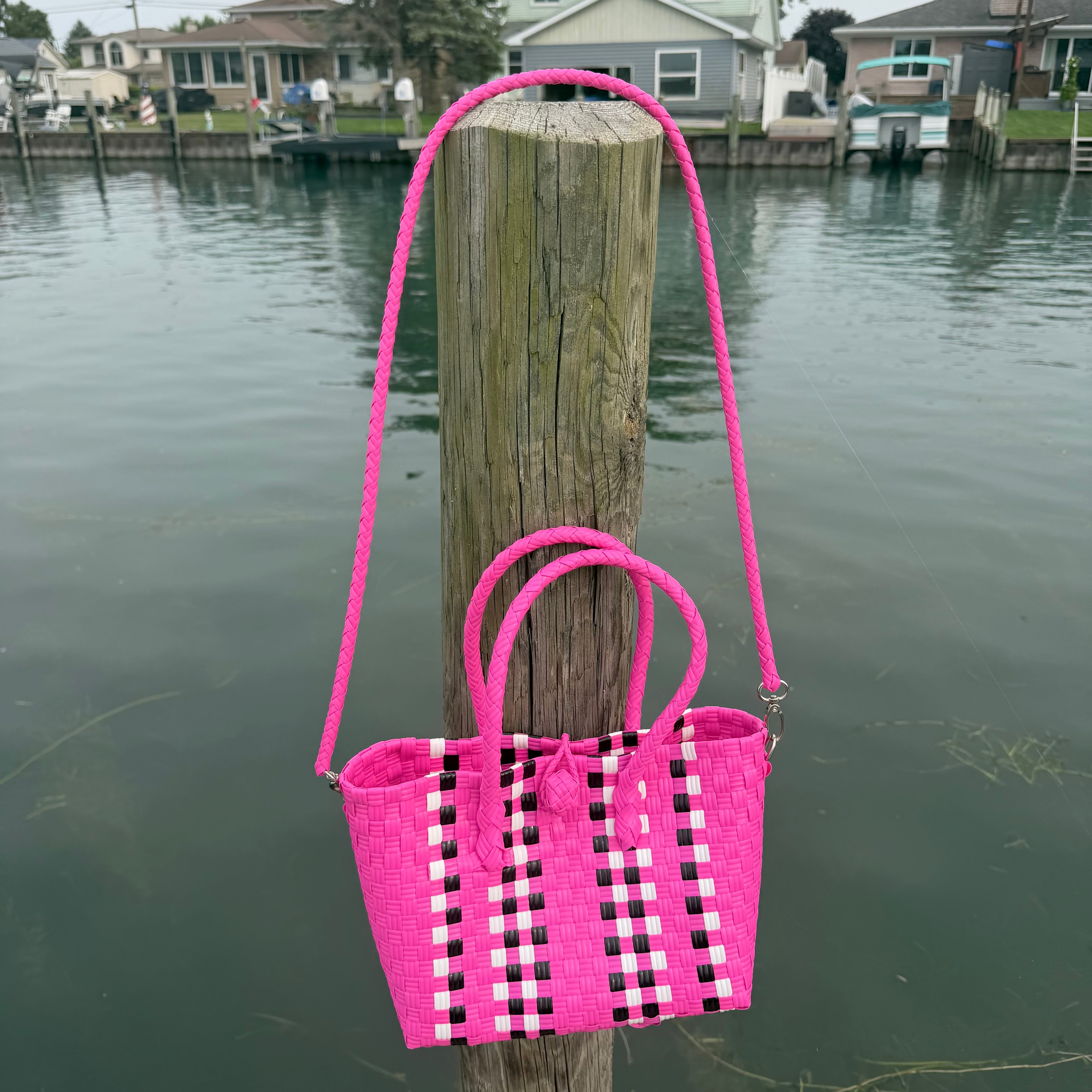 Checkered Pink Crossbody