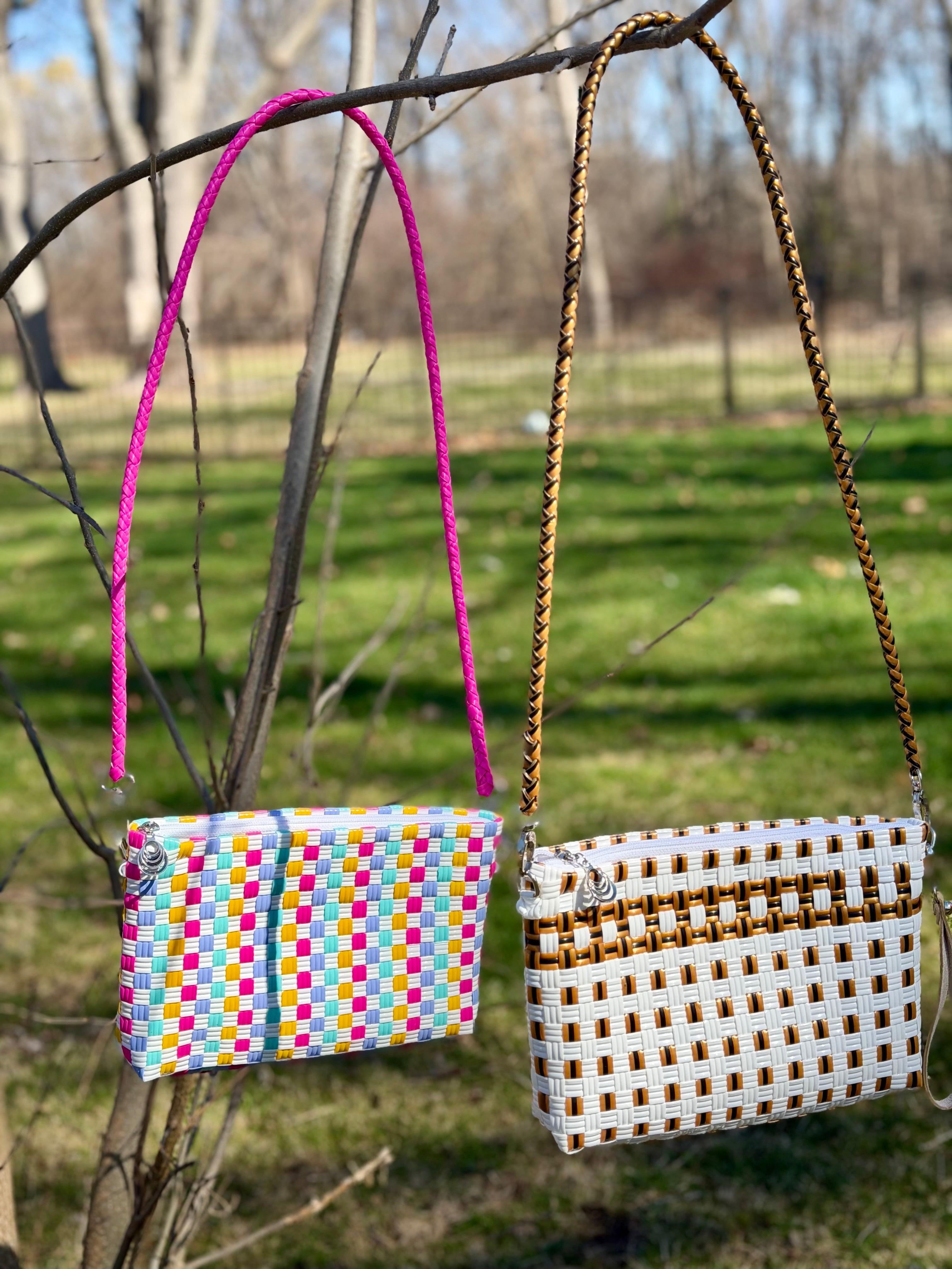 Candy Clutch with Strap – Handwoven Recycled Crossbody Pouch