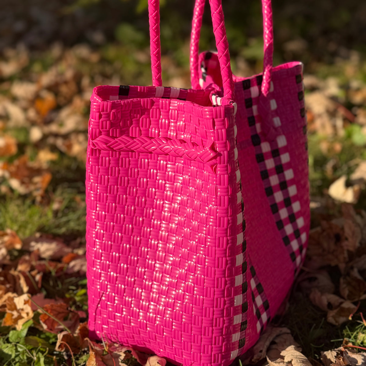 Pink Checkered Tote