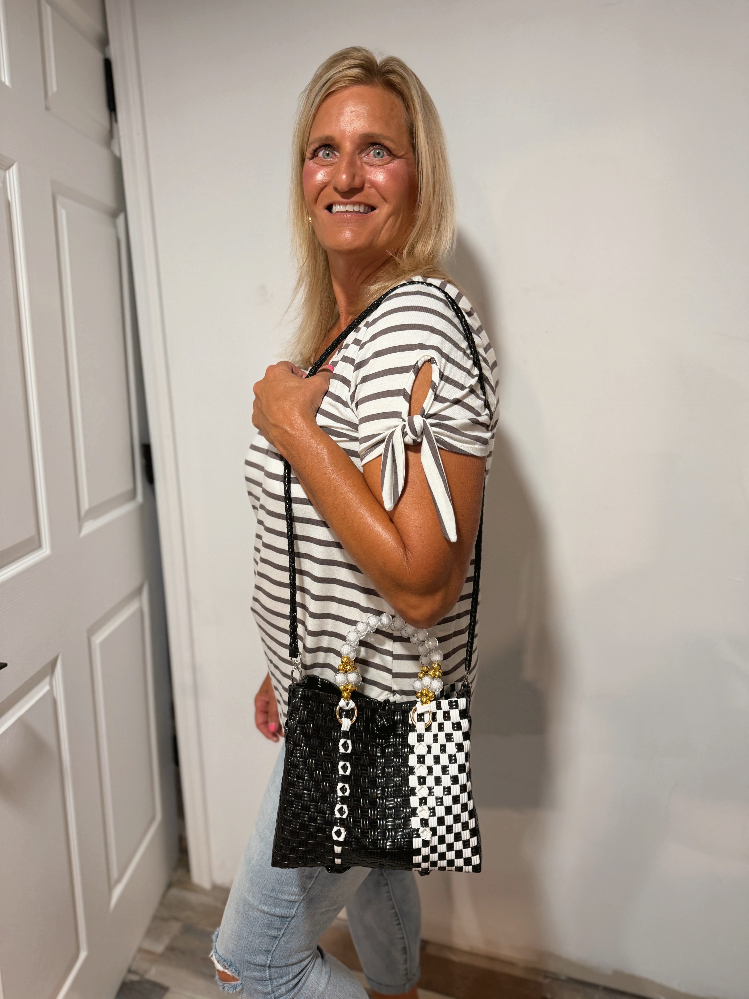 Black Pearl Mini Purse with Stap
