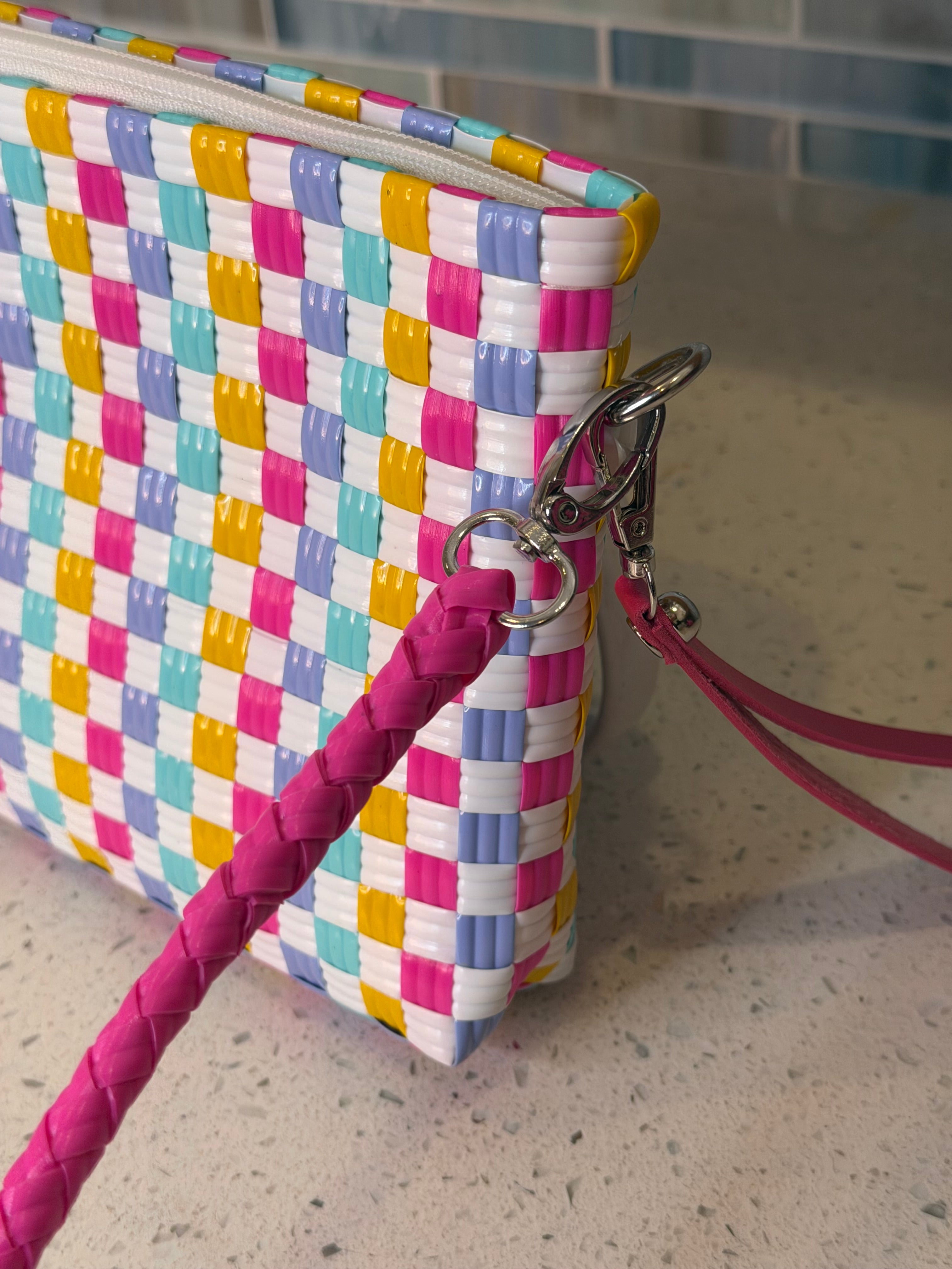 Candy Clutch with Strap – Handwoven Recycled Crossbody Pouch