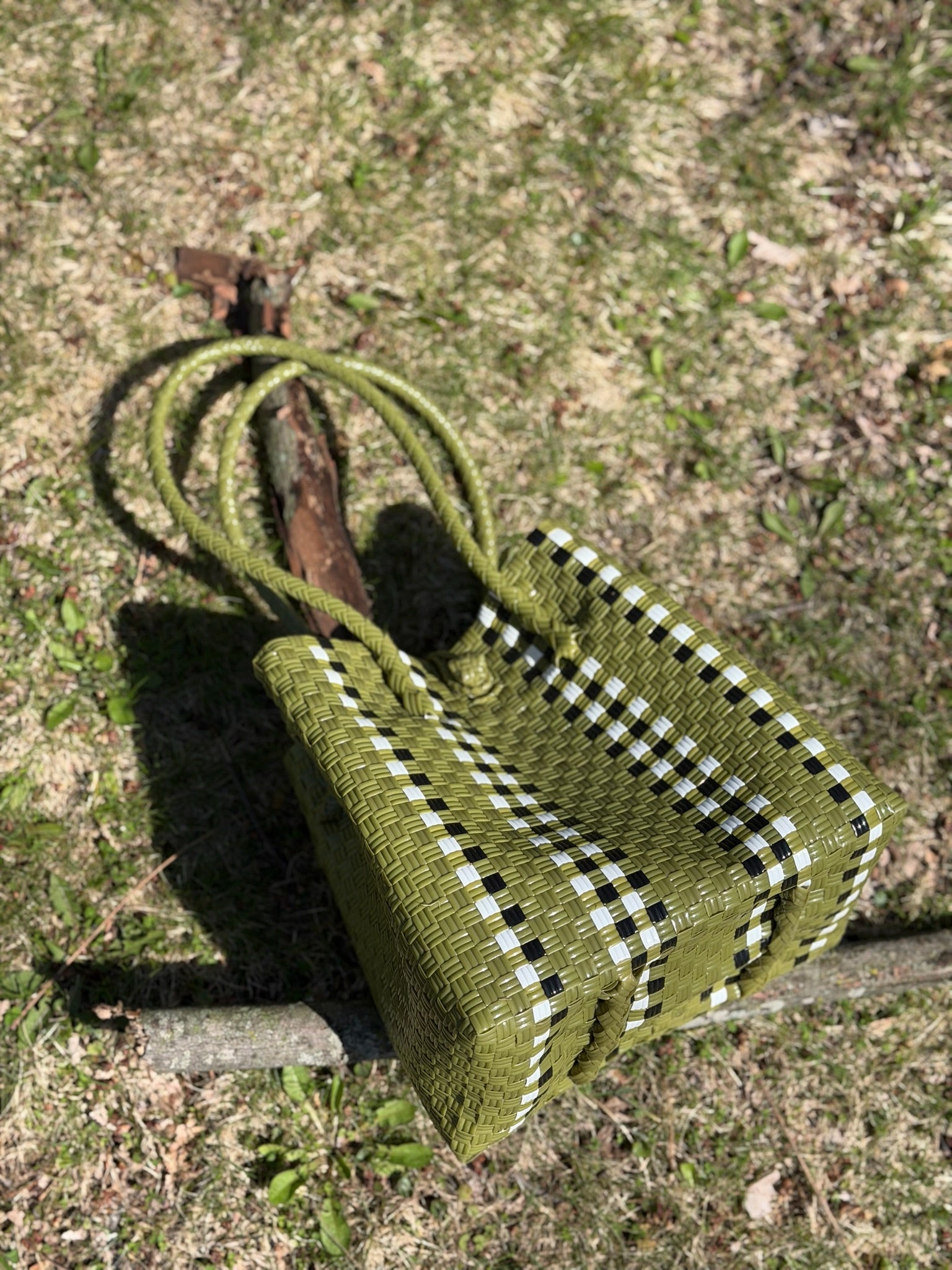 Avocado Checkered Tote