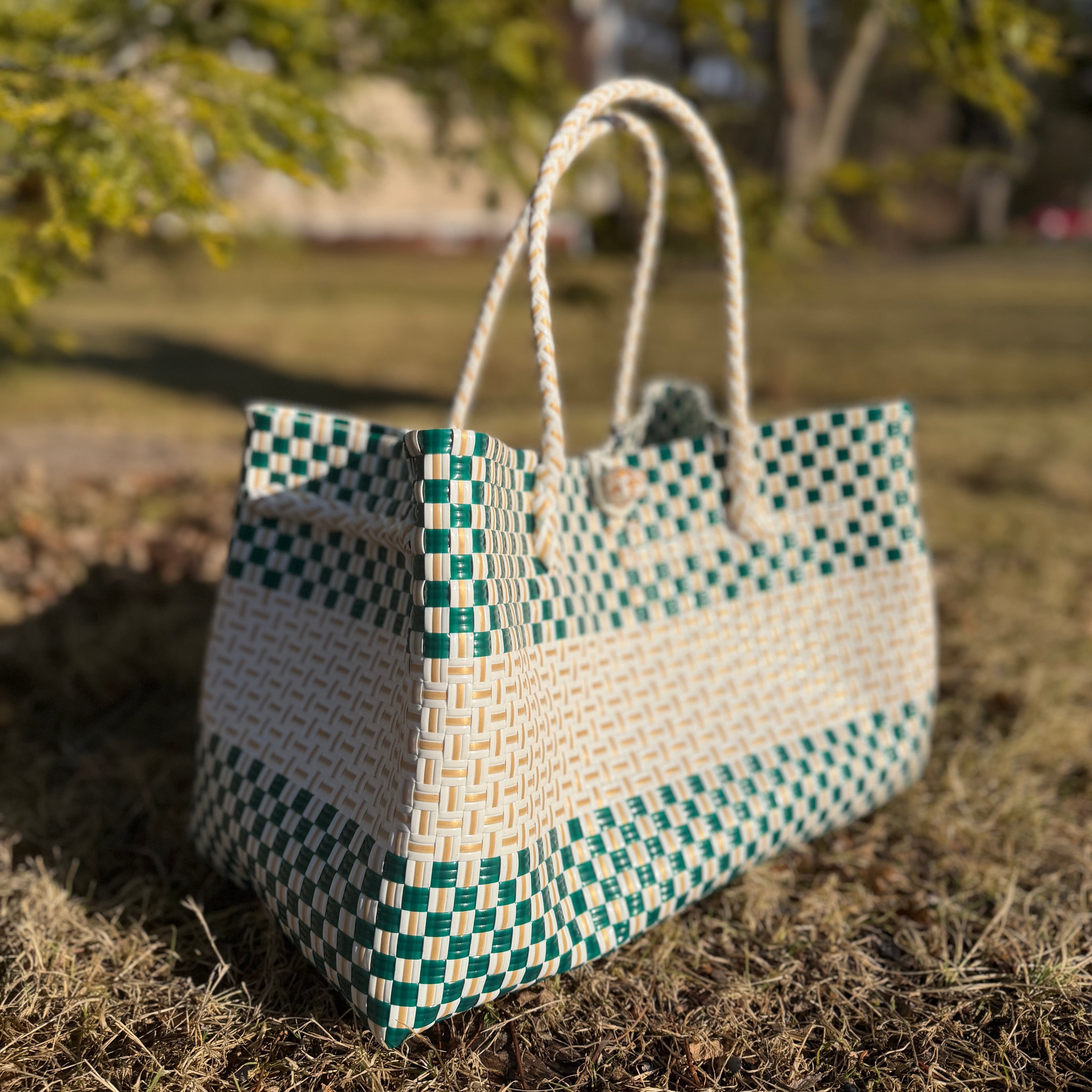 Verdant Luxe – Oversized Structured Waterproof Tote