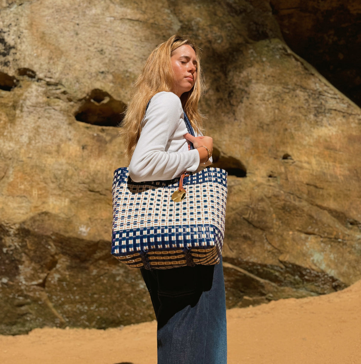 Navy Stripe Tote