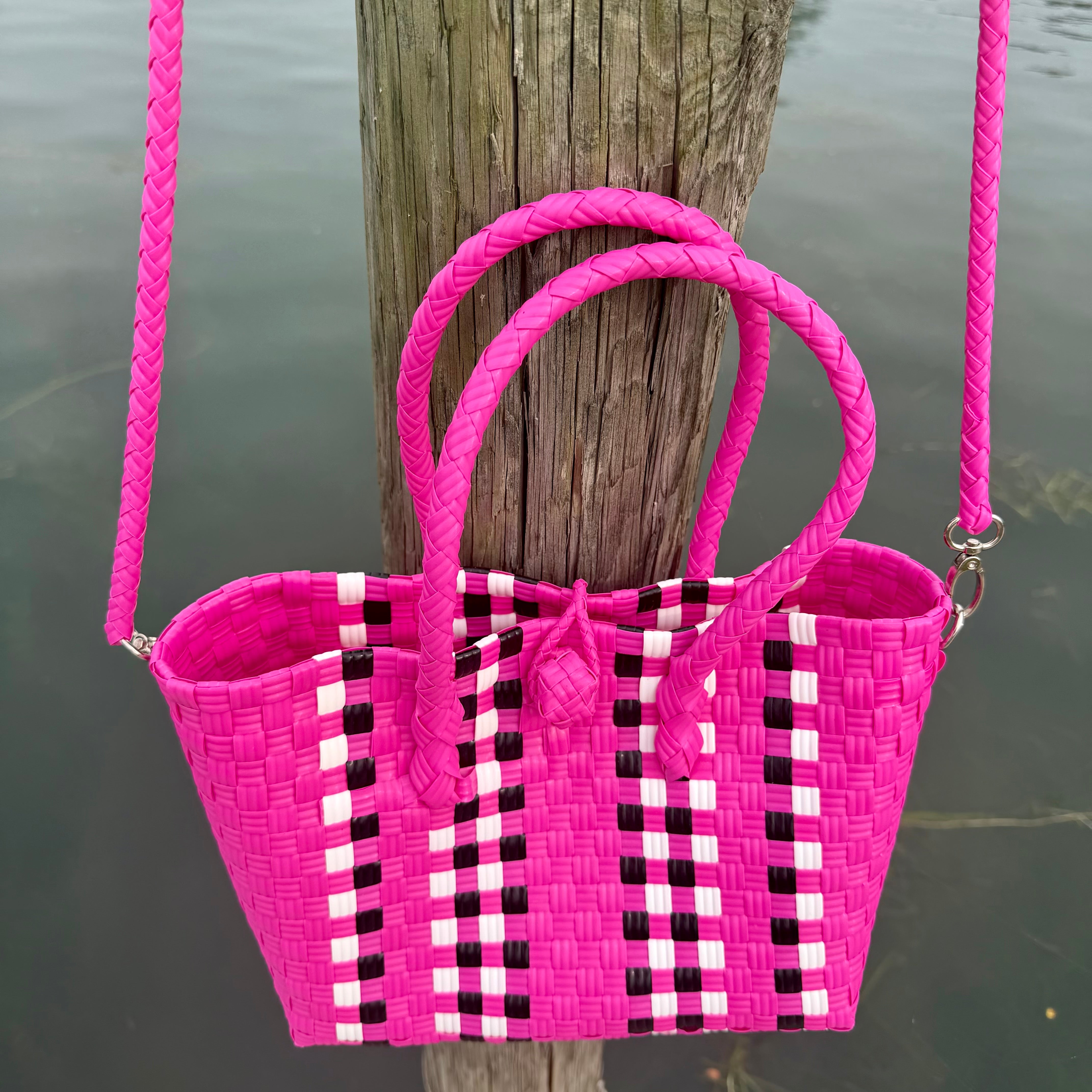 Checkered Pink Crossbody