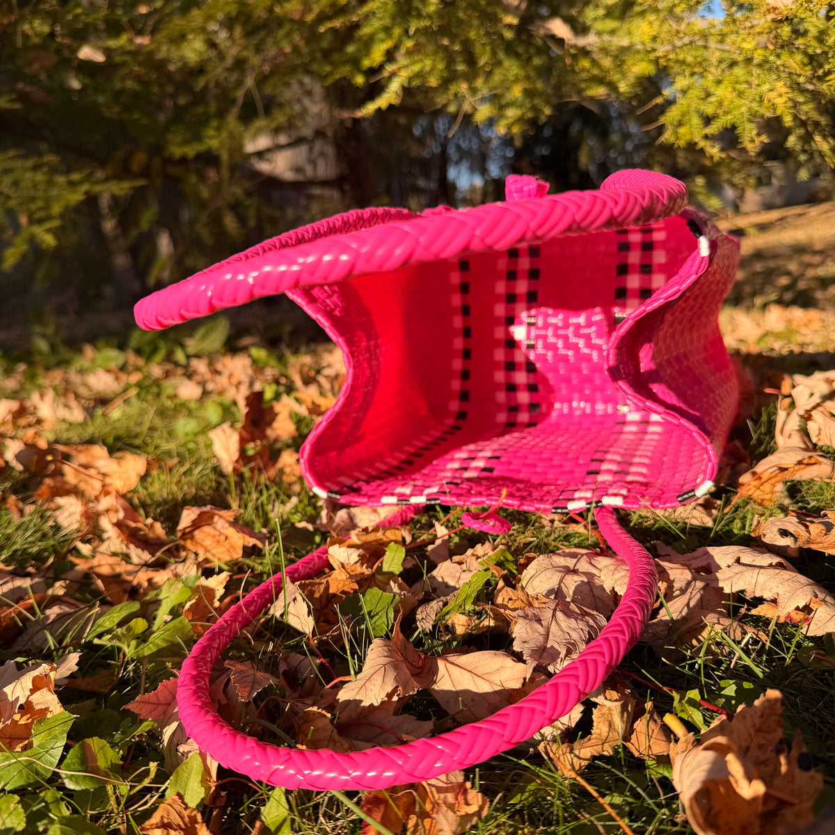 Pink Checkered Tote
