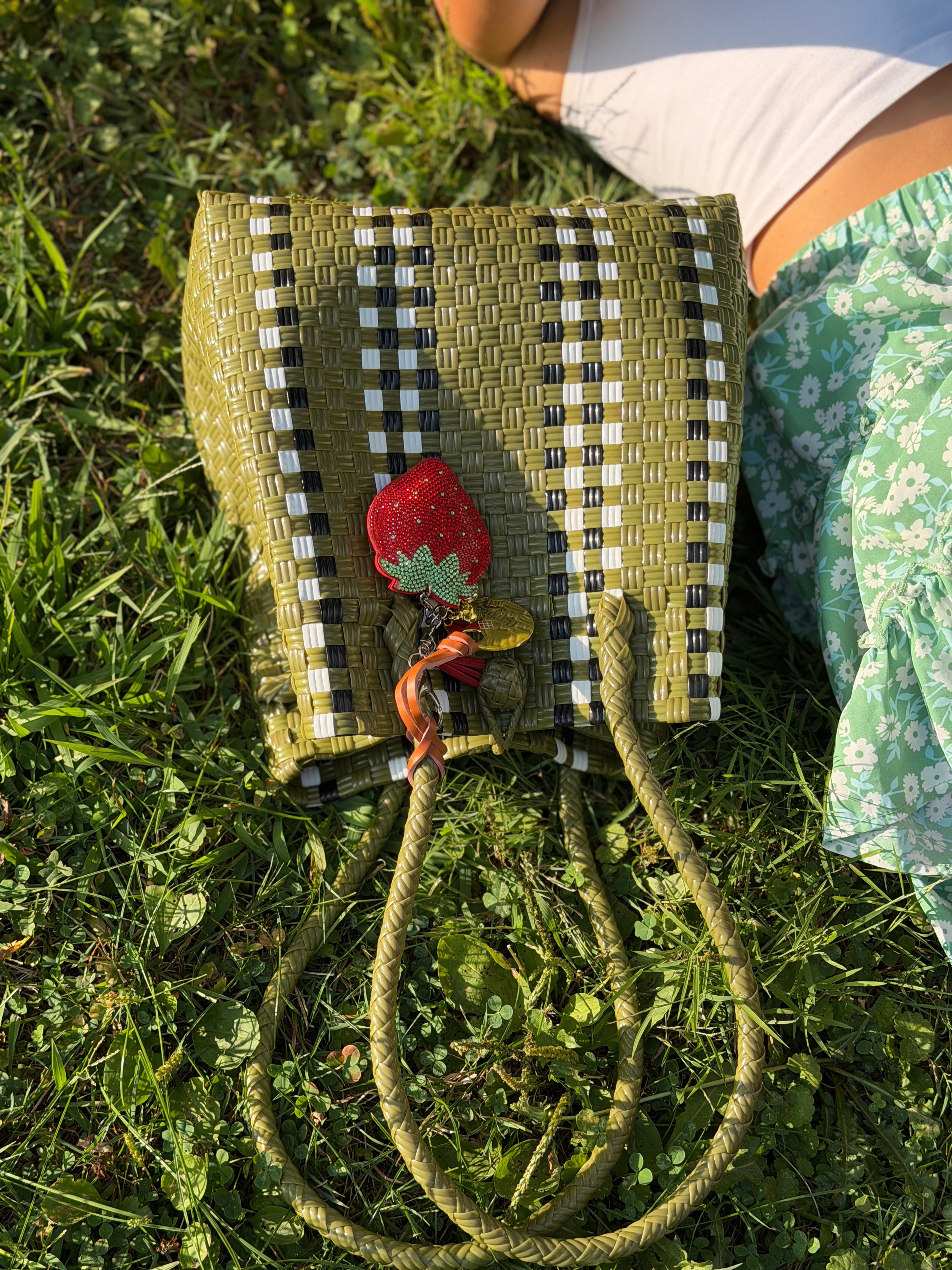 Avocado Checkered Tote