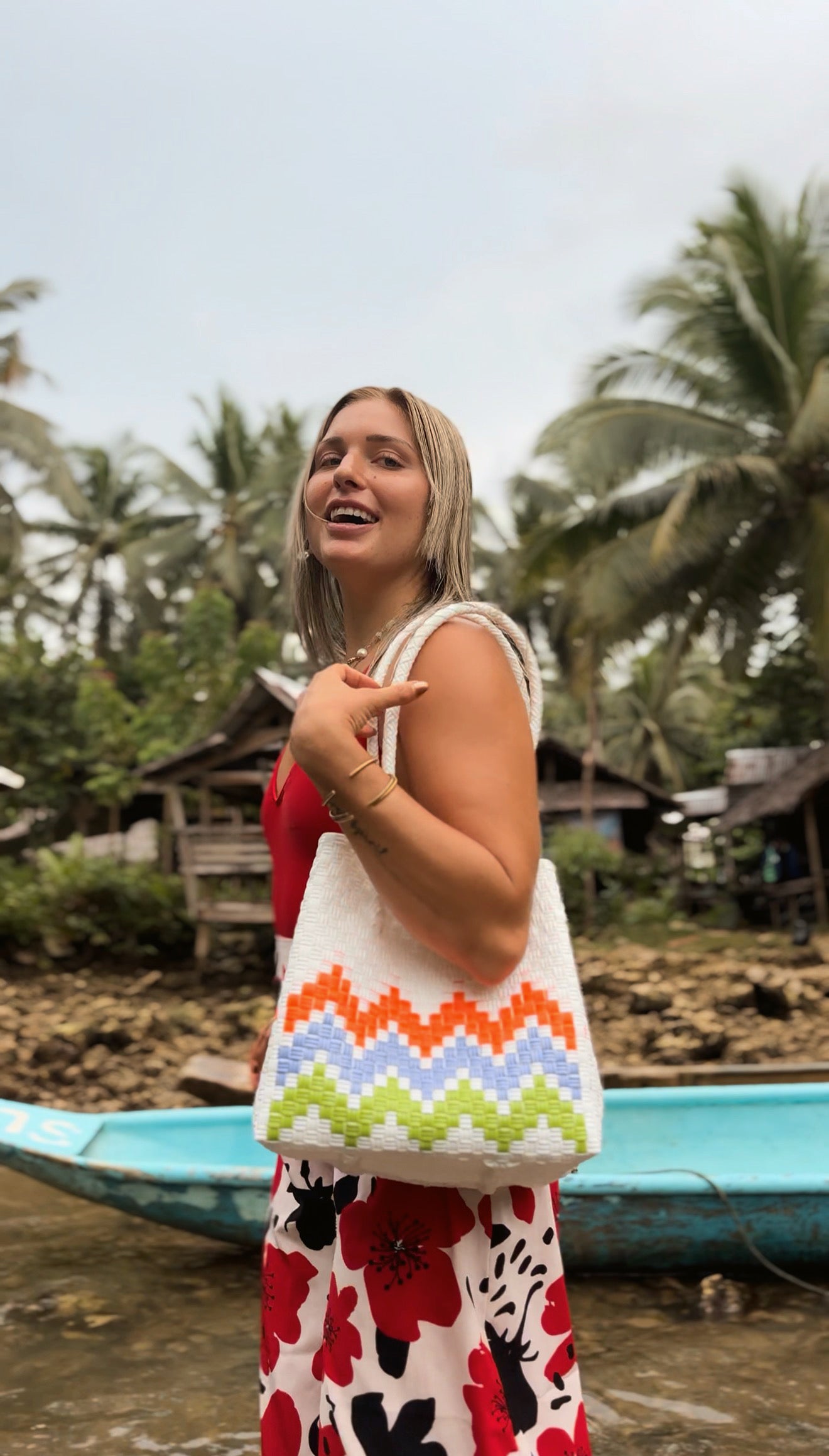 Isla Sol Wave Bag | Handwoven Recycled Tote l