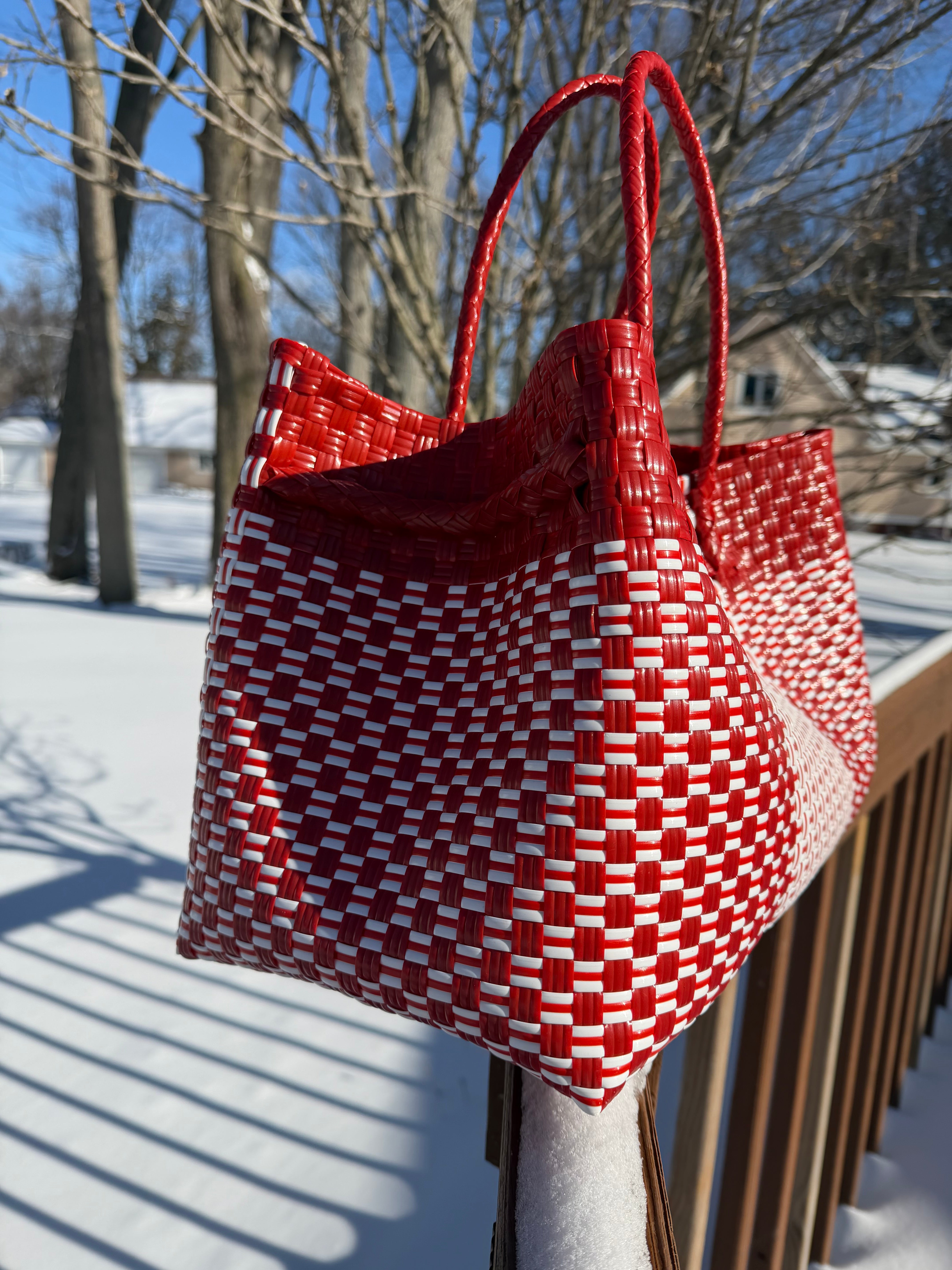 Rosso Luxe – Oversized Structured Waterproof Tote
