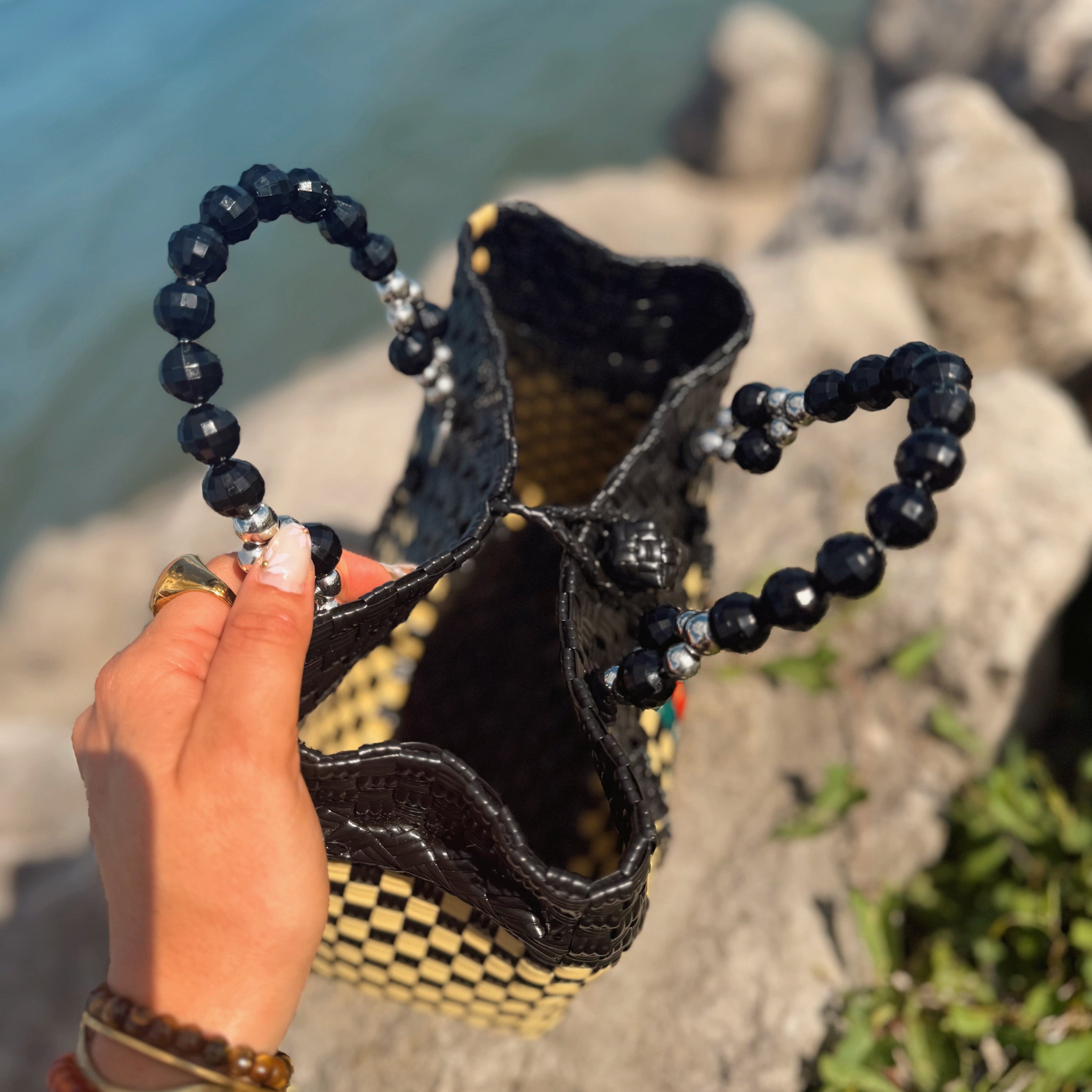 Stripe Pearl Mini Purse