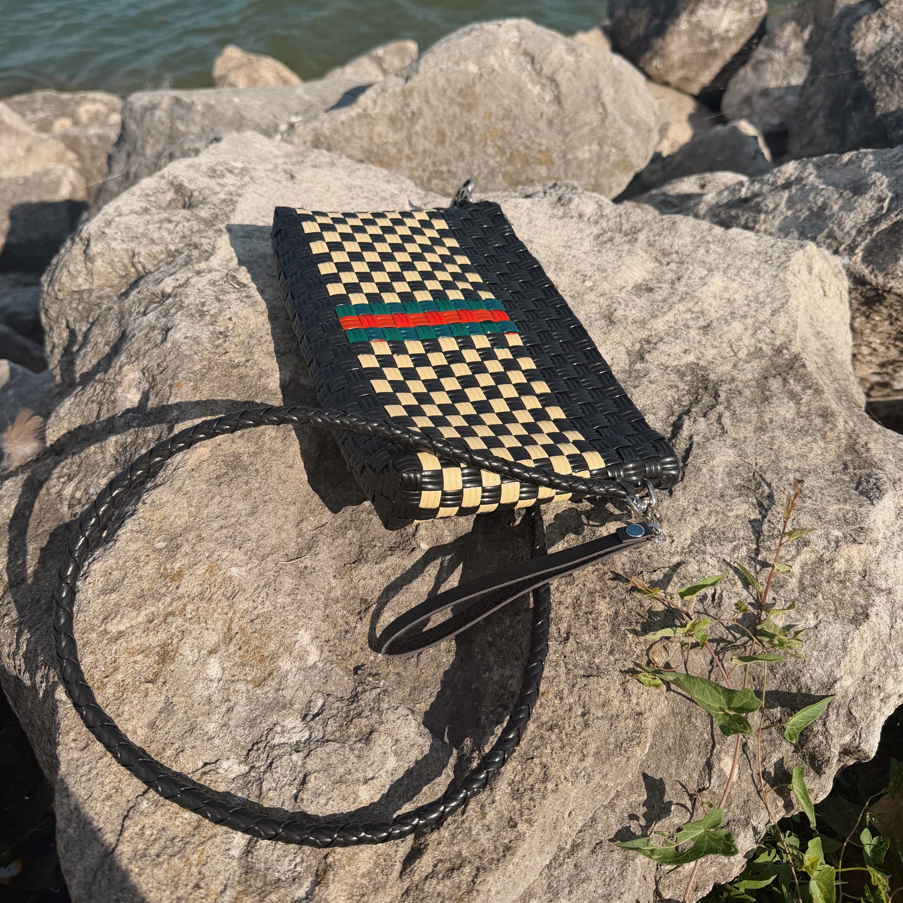 Stripe Clutch with Stripe