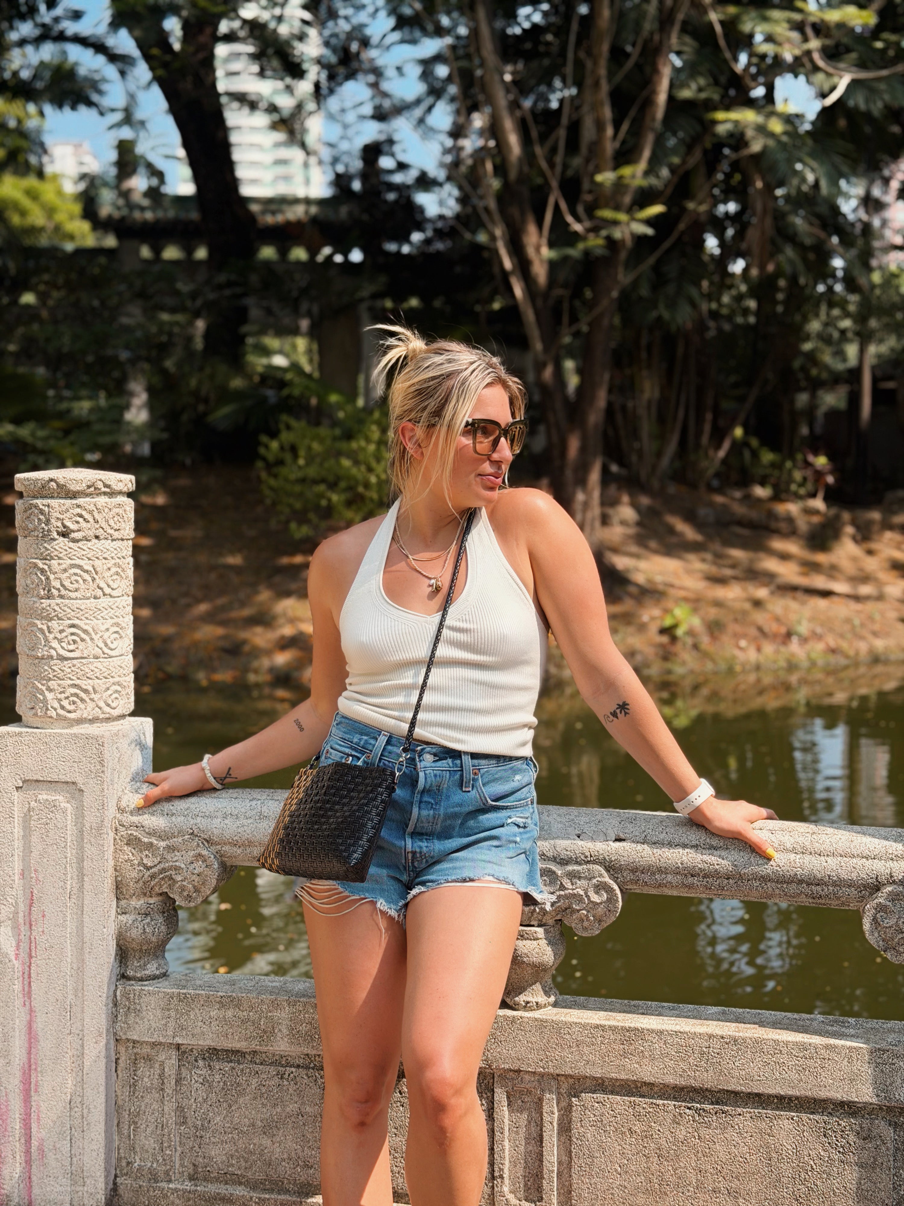 Midnight Clutch with Strap – Handwoven Recycled Crossbody Pouch