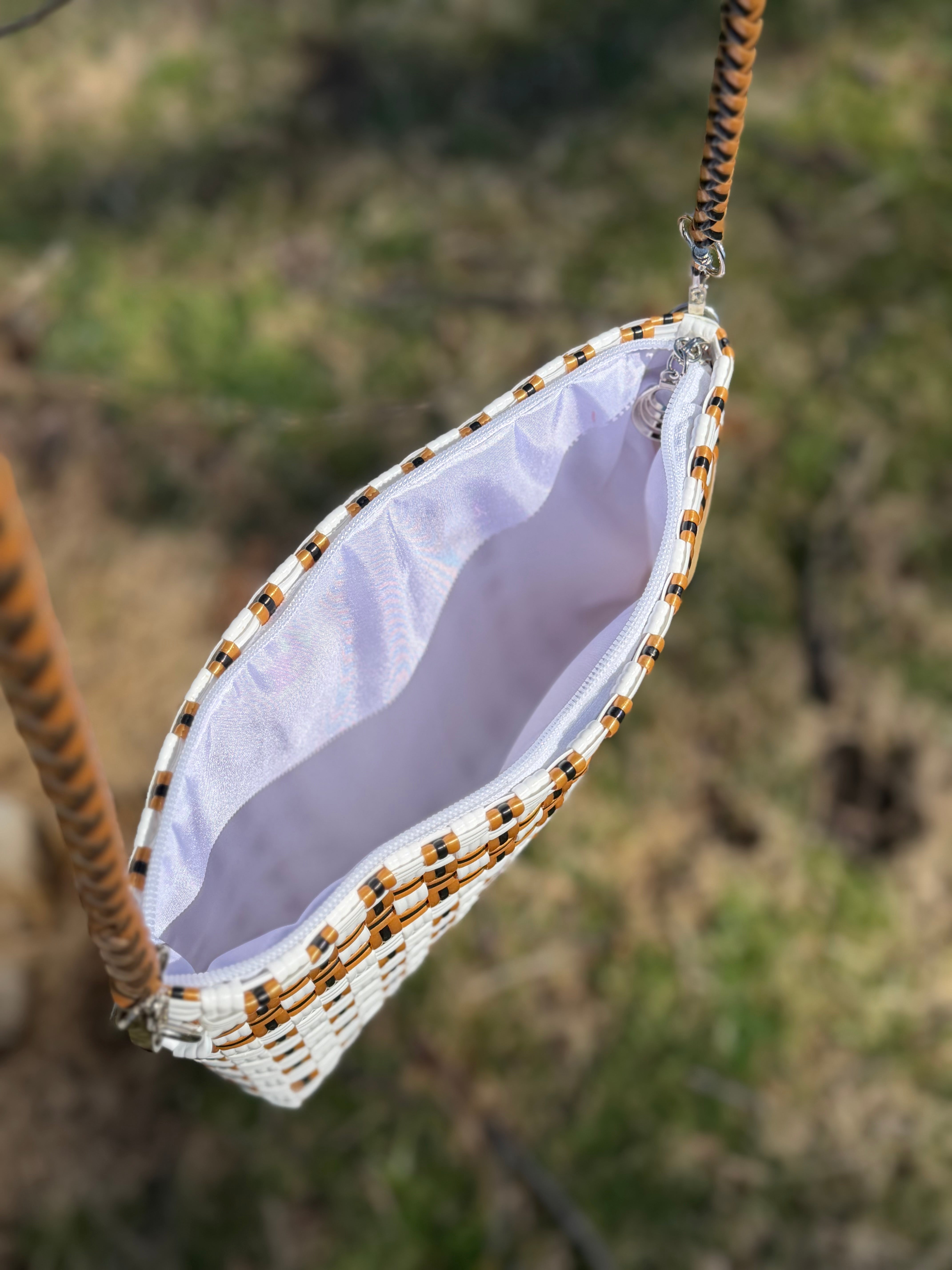 Sol Clutch with Strap – Handwoven Recycled Crossbody Pouch