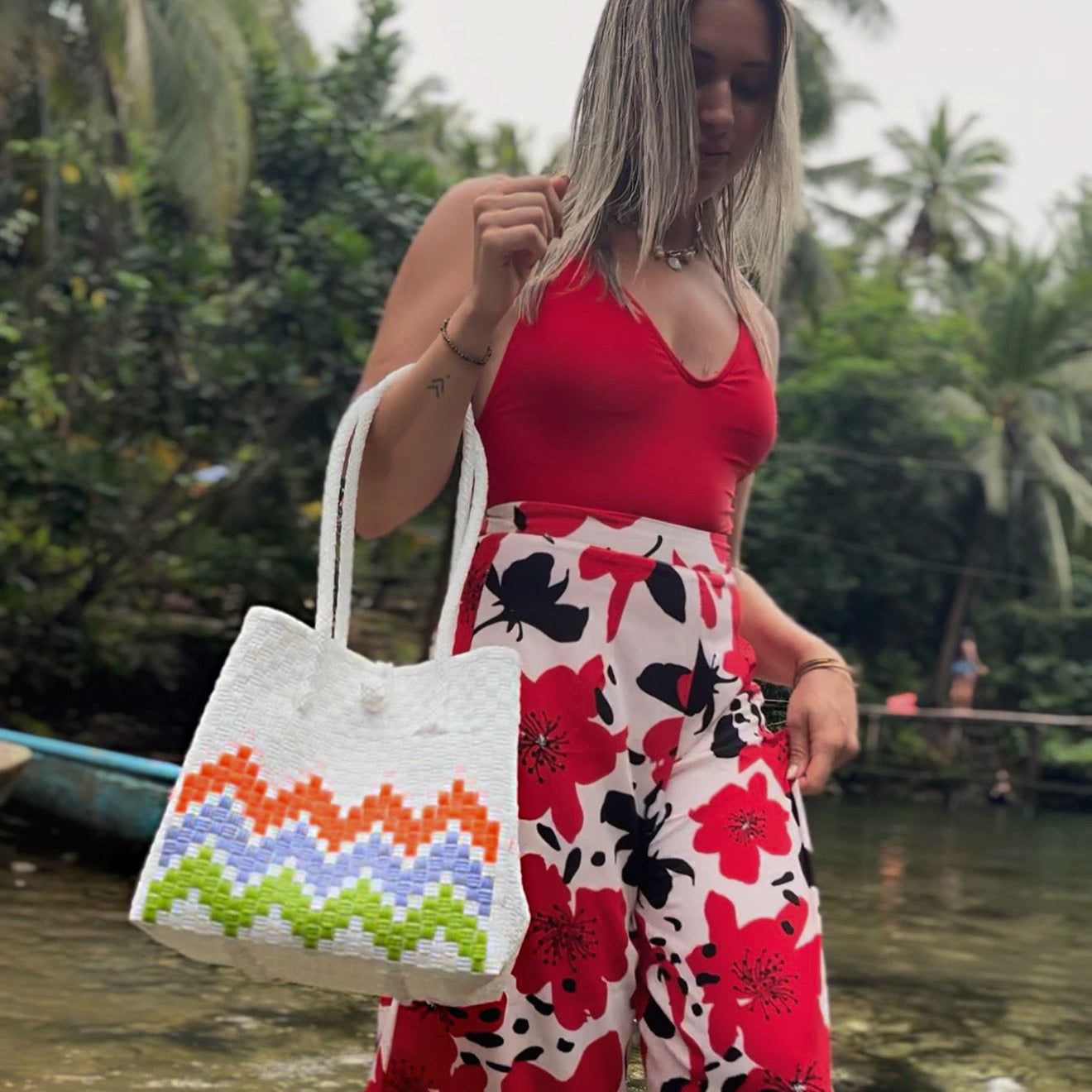 Isla Sol Wave Bag | Handwoven Recycled Tote l