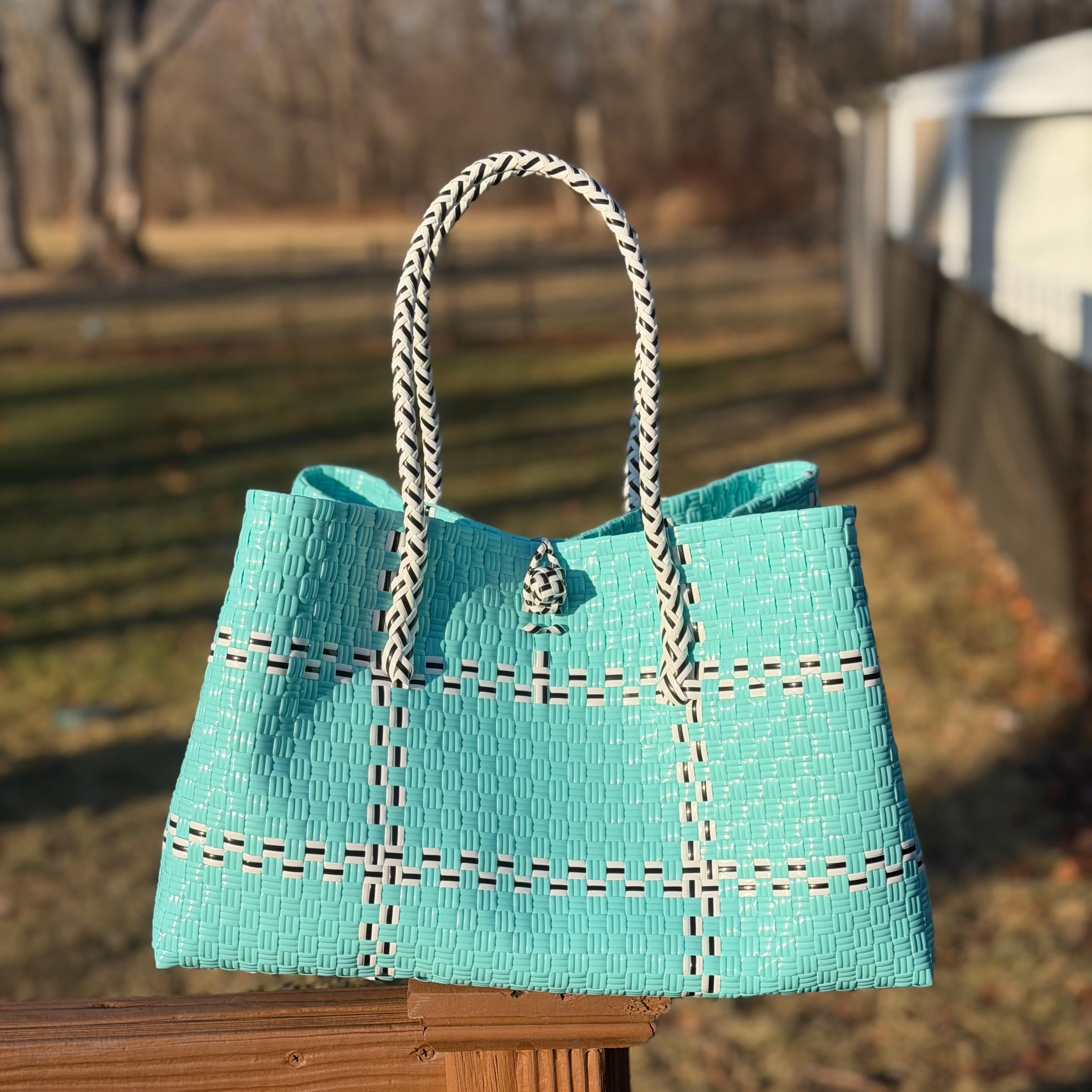 Sea Glass Luxe – Oversized Structured Waterproof Tote