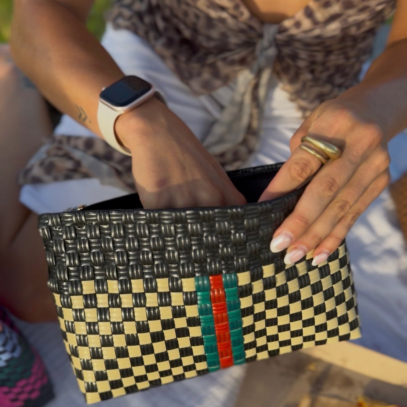 Stripe Clutch