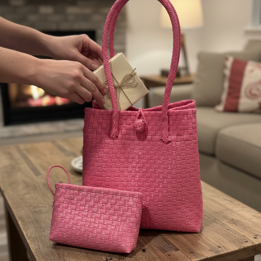 Isla Rosas- Recycled Woven Wallet Bag