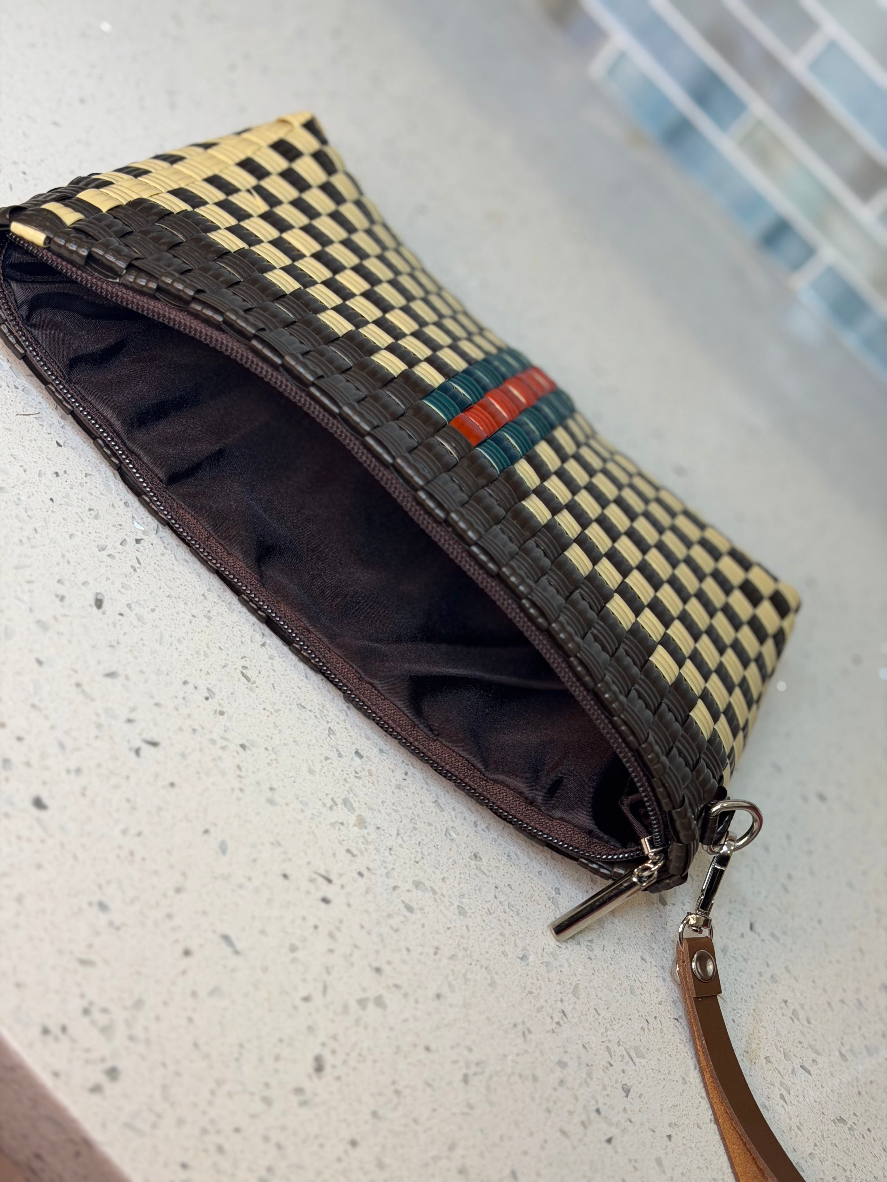 Stripe Clutch – Handwoven Recycled Everyday Pouch