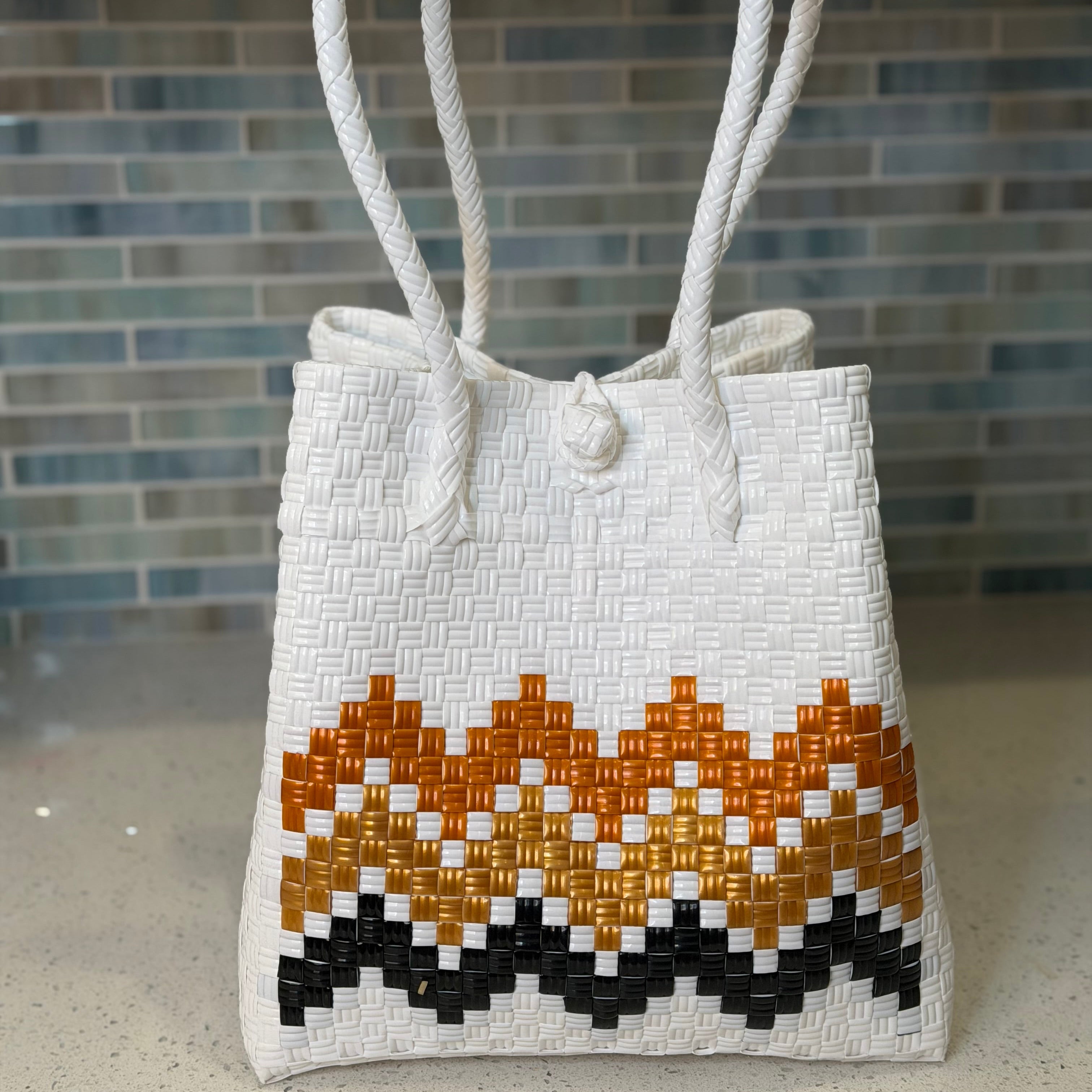 Sunset Wave Bag | Handwoven Recycled Tote