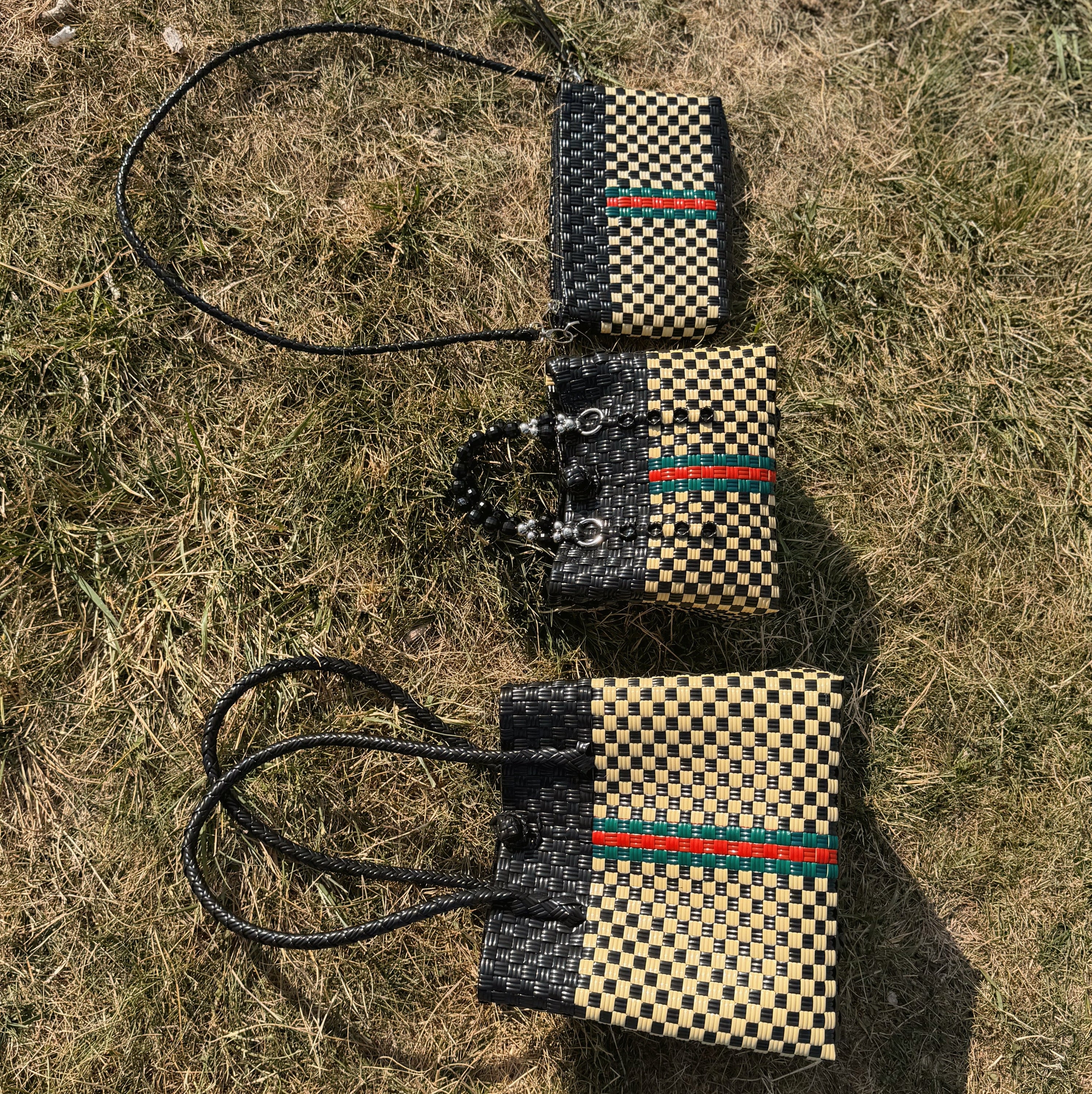 Stripe Clutch with Stripe