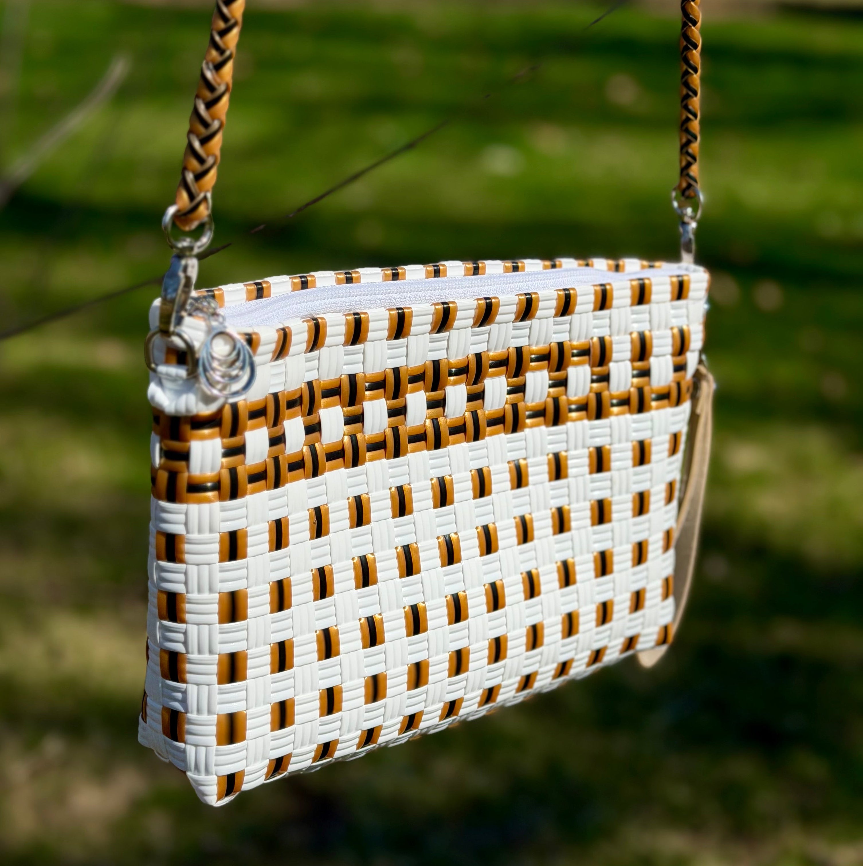 Sol Clutch with Strap – Handwoven Recycled Crossbody Pouch