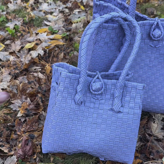 Video showing close-up features of the recycled plastic purse